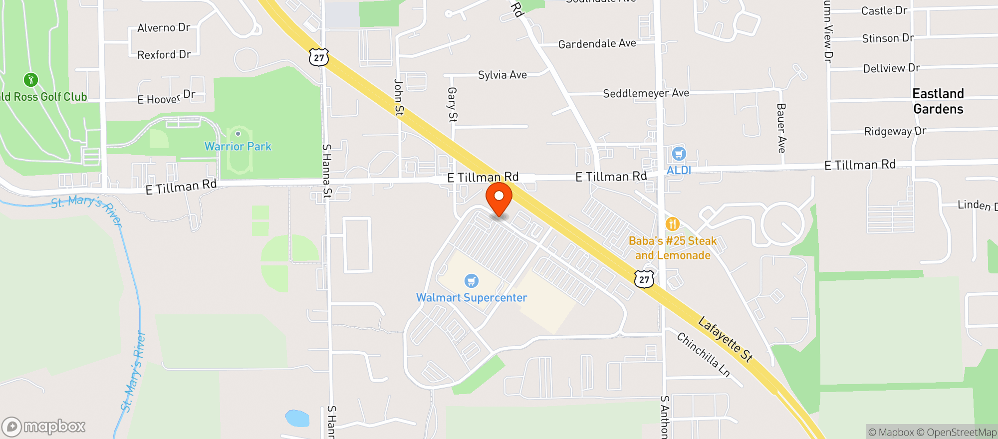 Map showing Walmart Supercenter