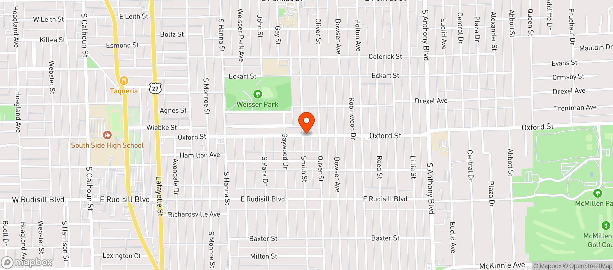 Map showing Belmont Beverage