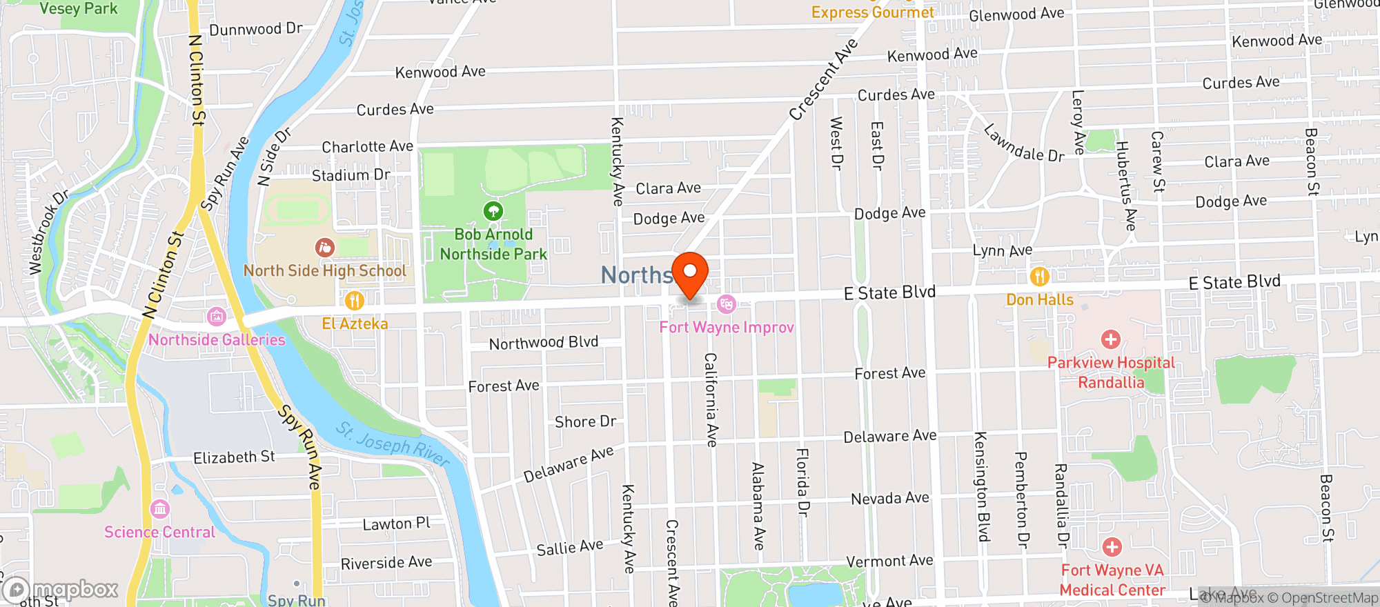 Map showing State Grill