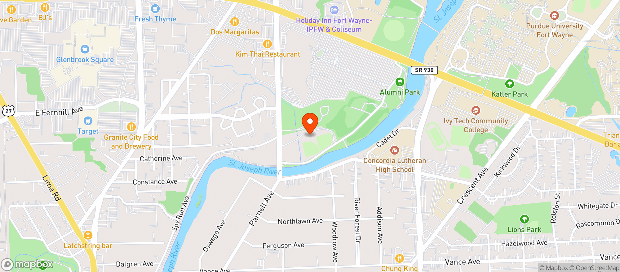 Map showing Turners  Fort Wayne