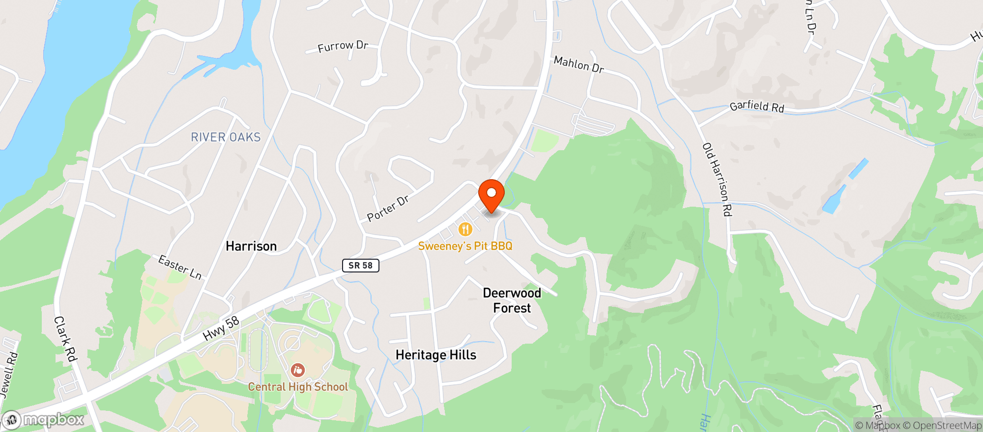 Map showing Harrison Wine & Spirits