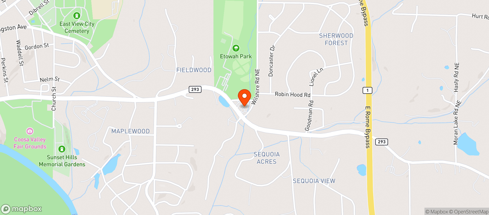 Map showing Ricks Food Mart 293