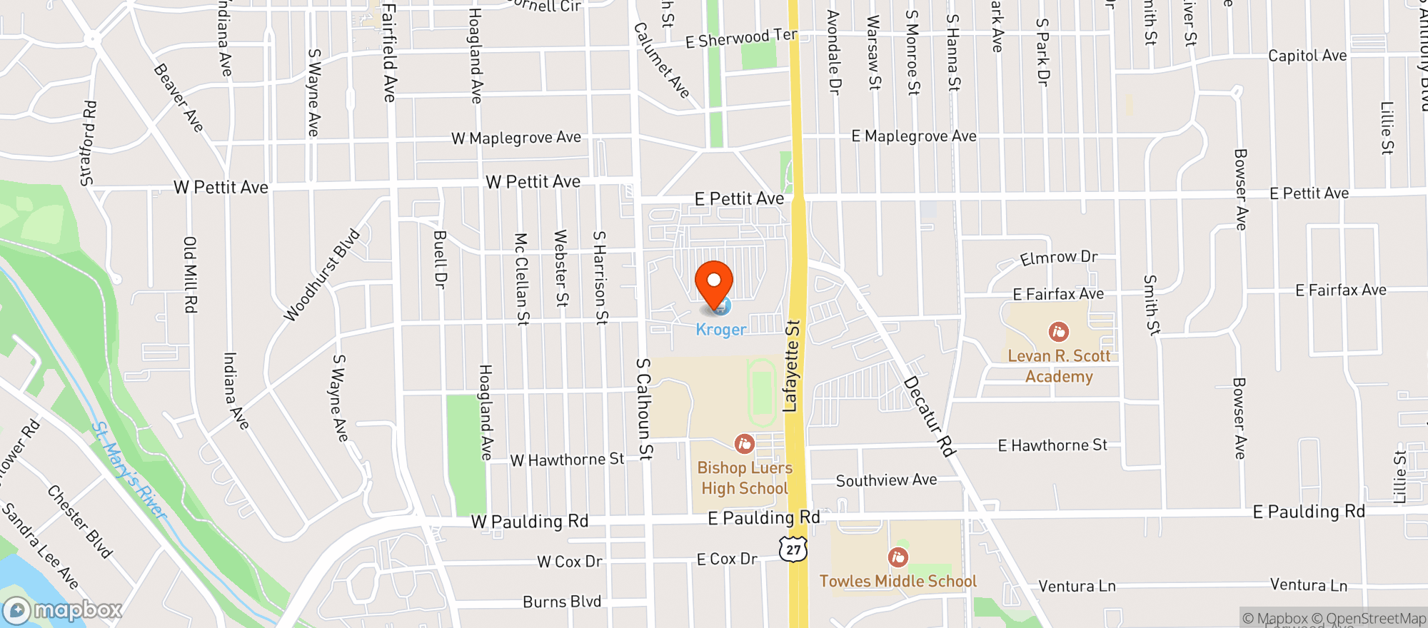 Map showing Kroger
