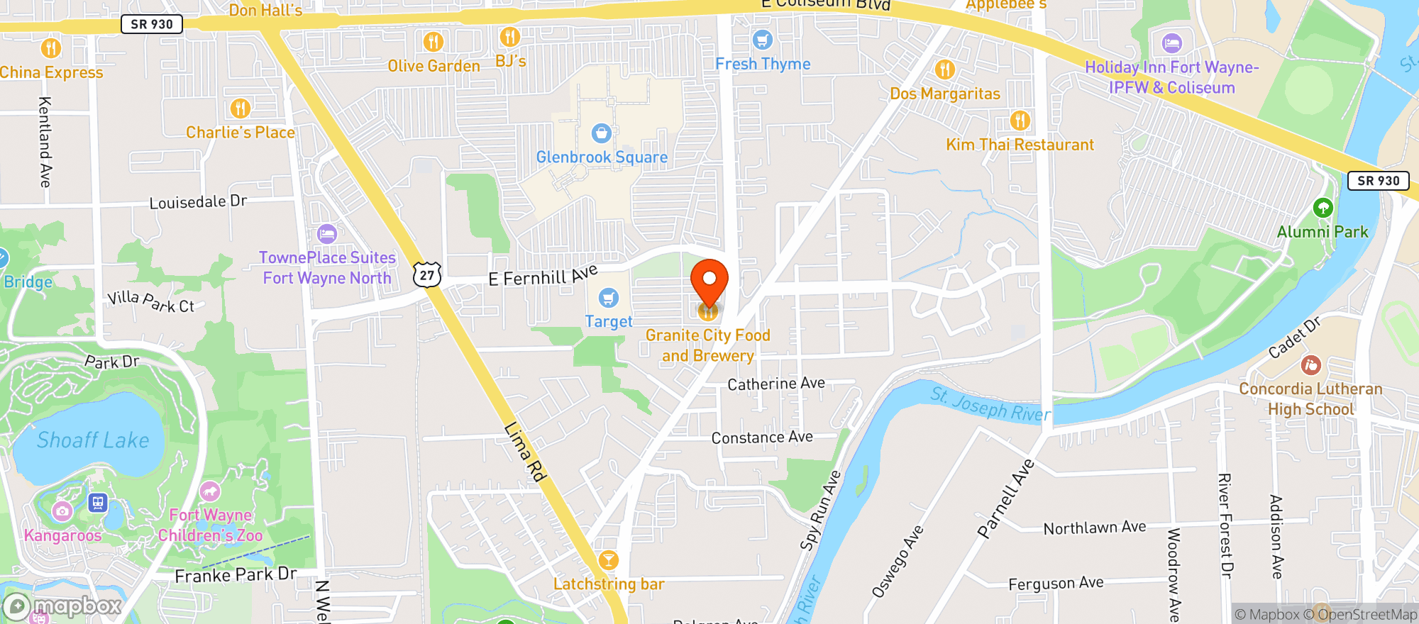 Map showing Granite City Food & Bre #22
