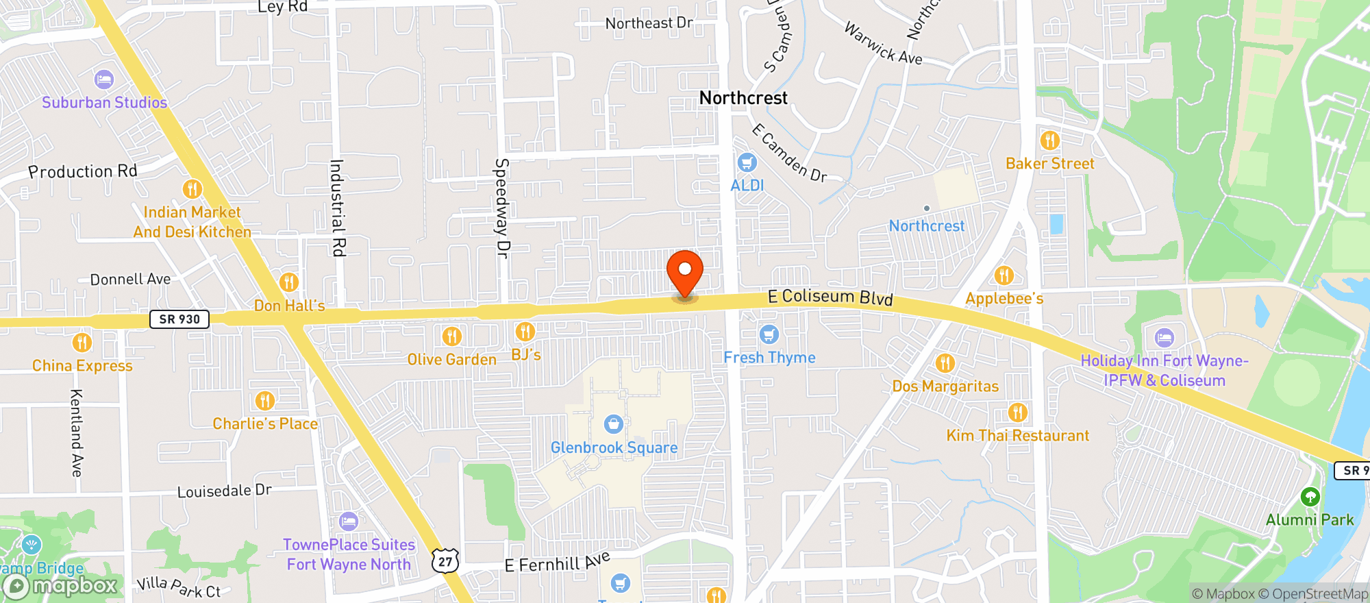 Map showing Bubbas 33