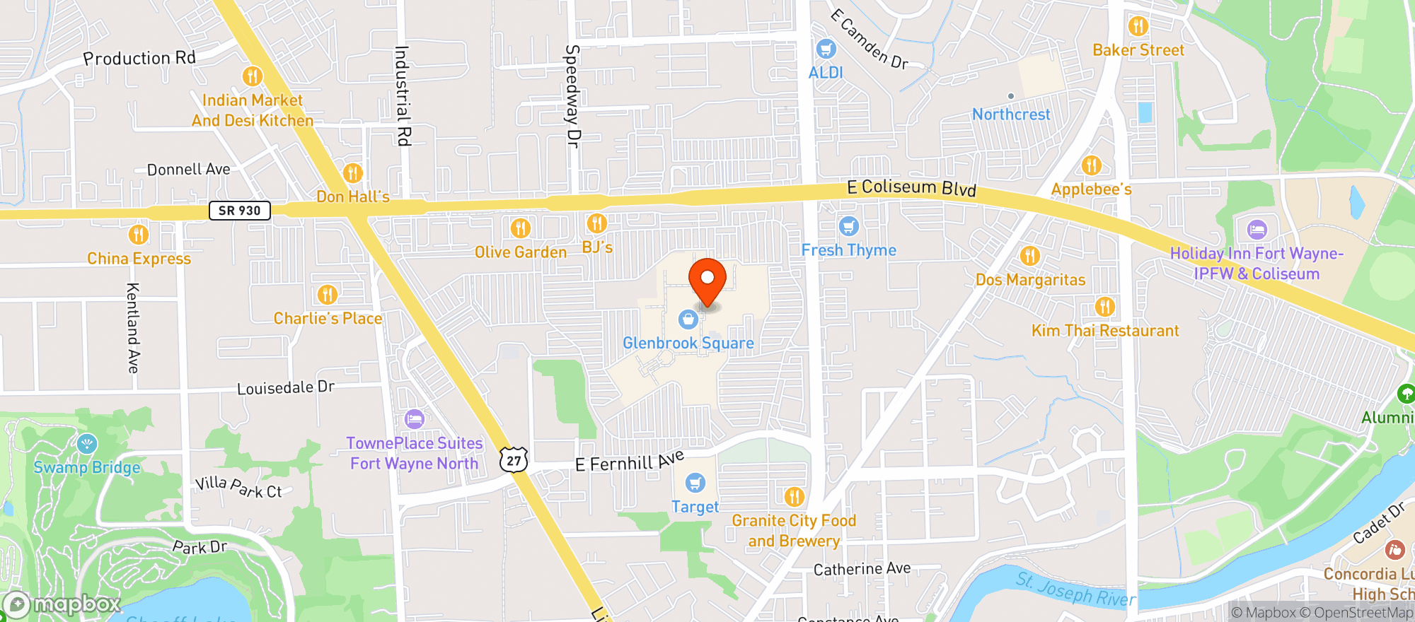 Map showing P F Changs China Bistro #9895