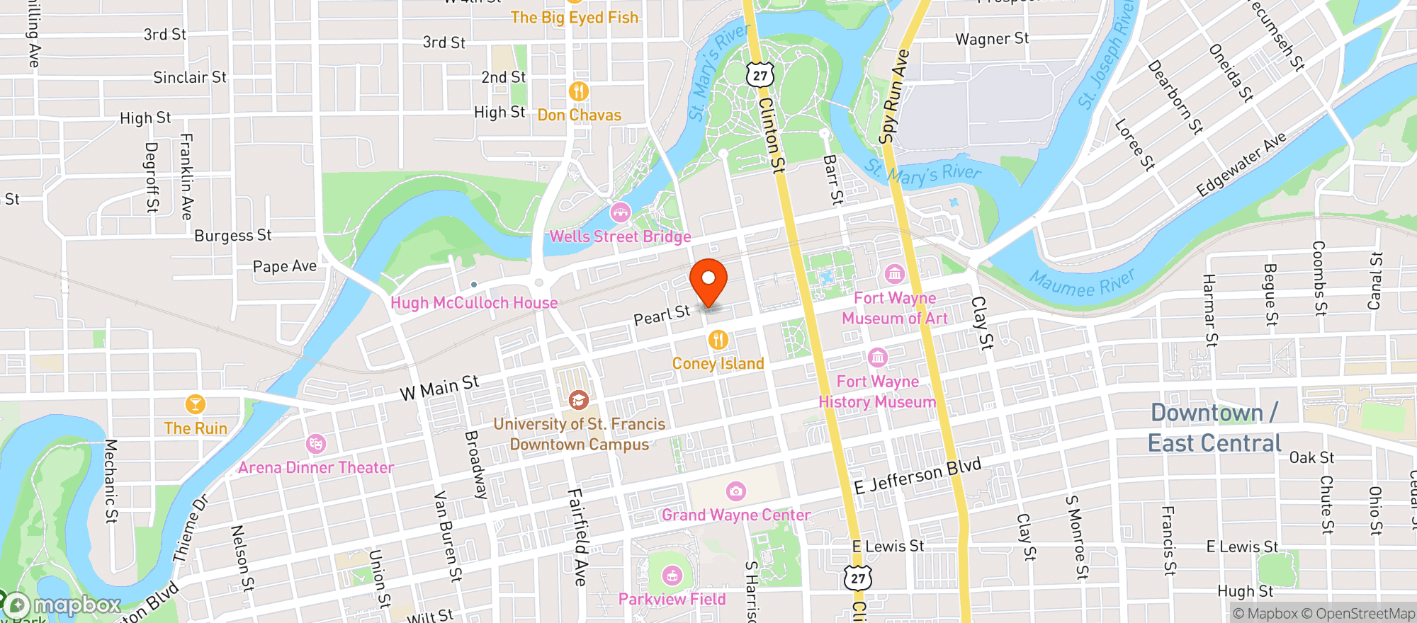 Map showing Dana’s