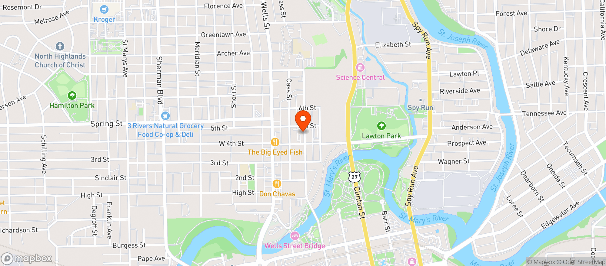 Map showing Hop River Brewing Company