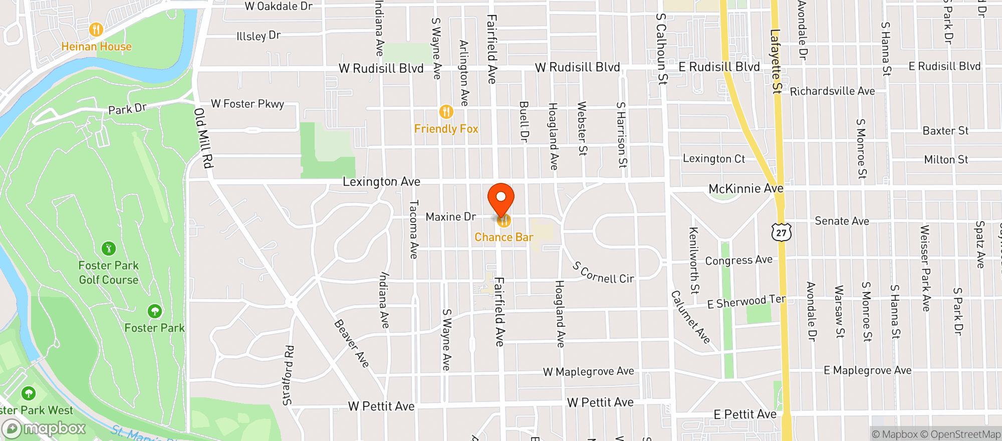 Map showing Chance Bar