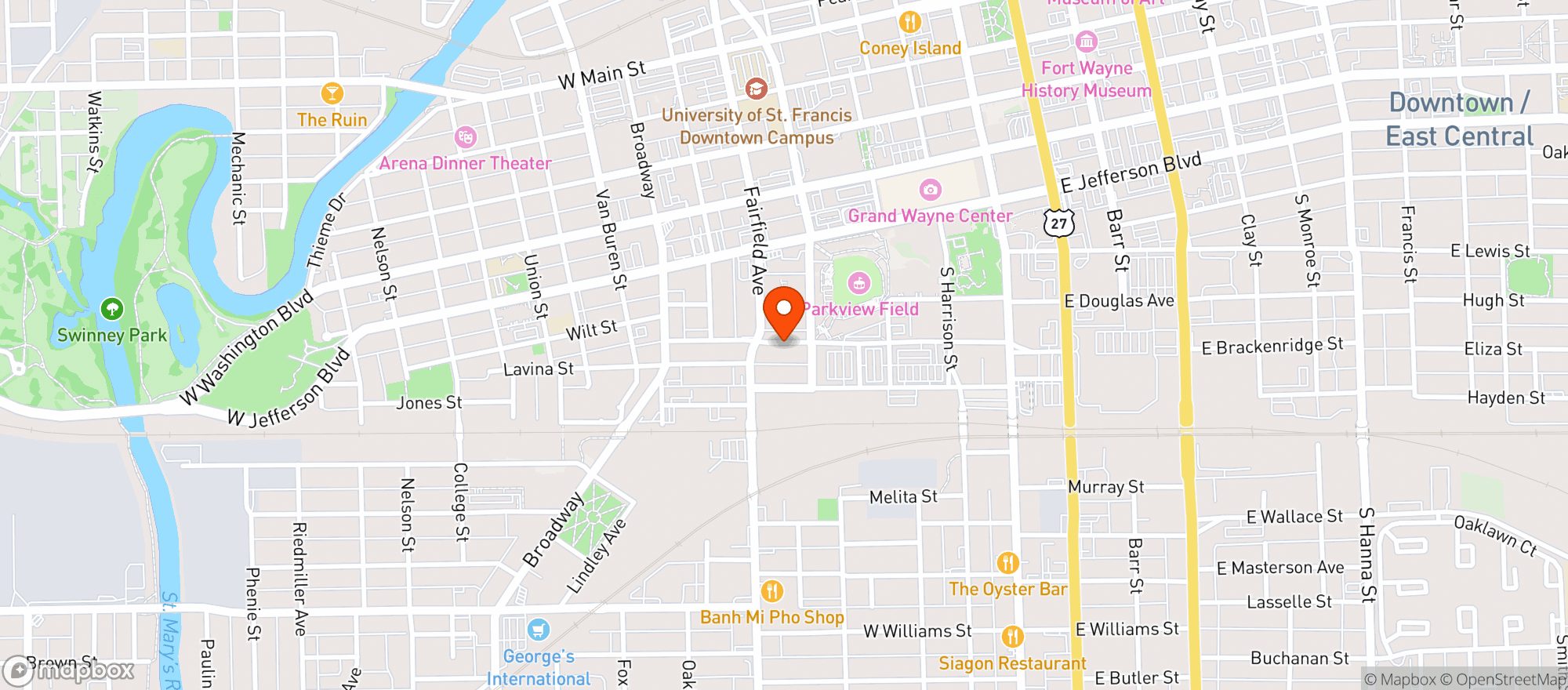 Map showing Rudys