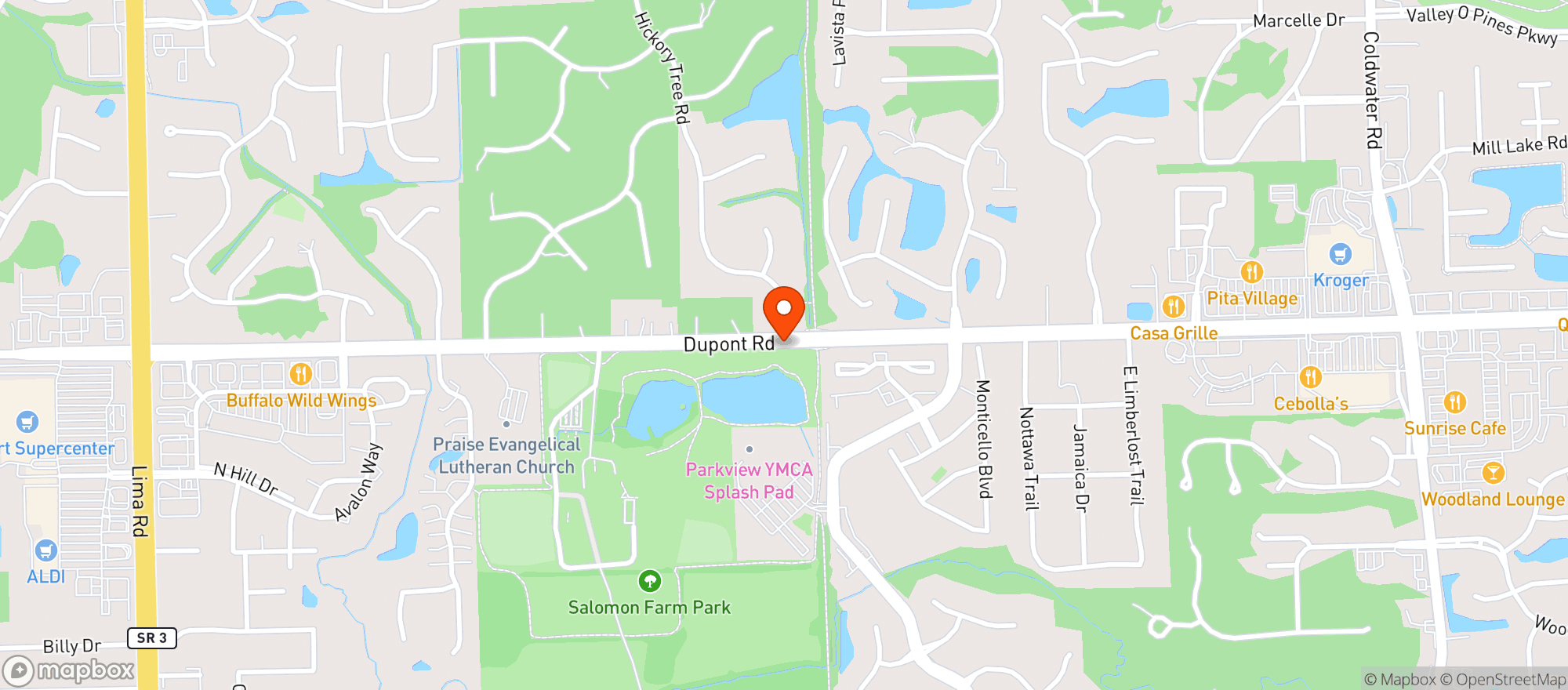 Map showing Central (021) - 00972 - Dupont Village Marketplace