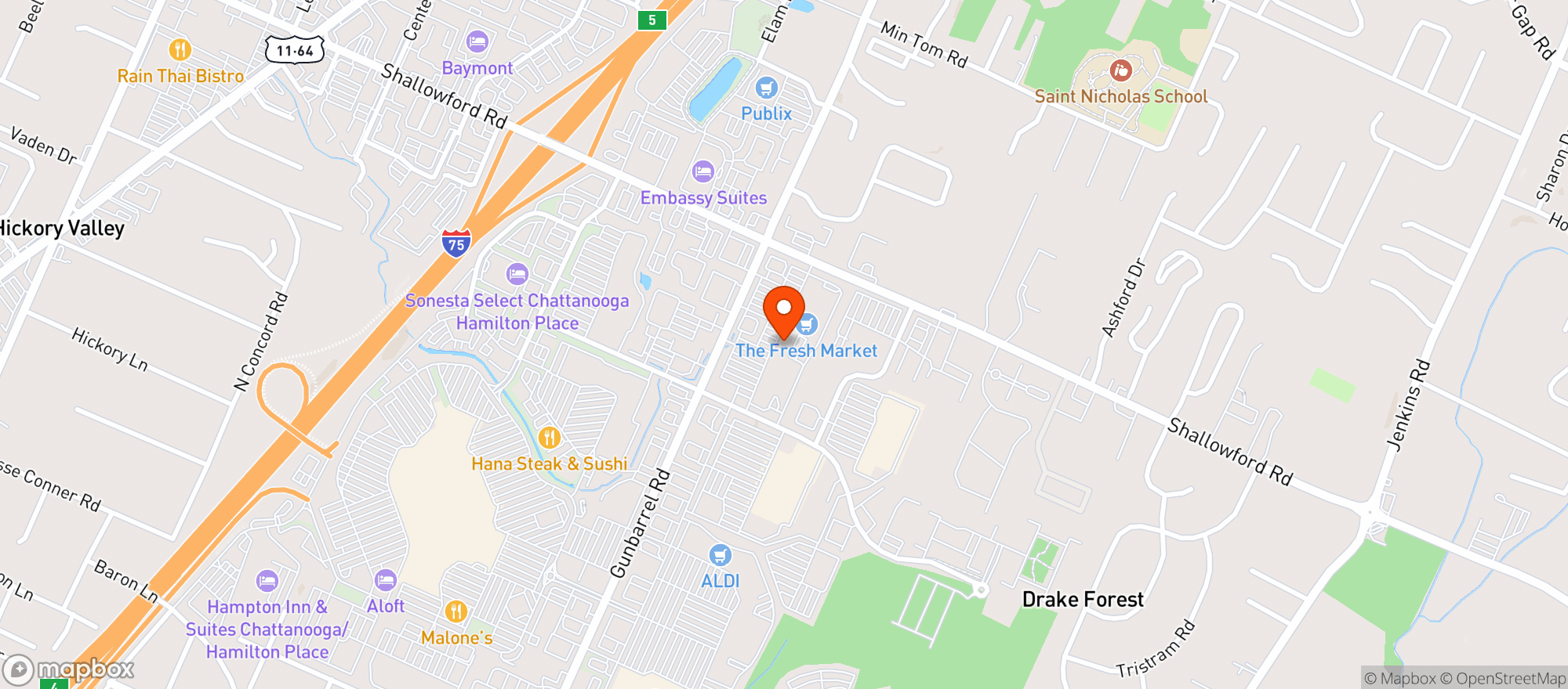 Map showing Hamilton Liquor