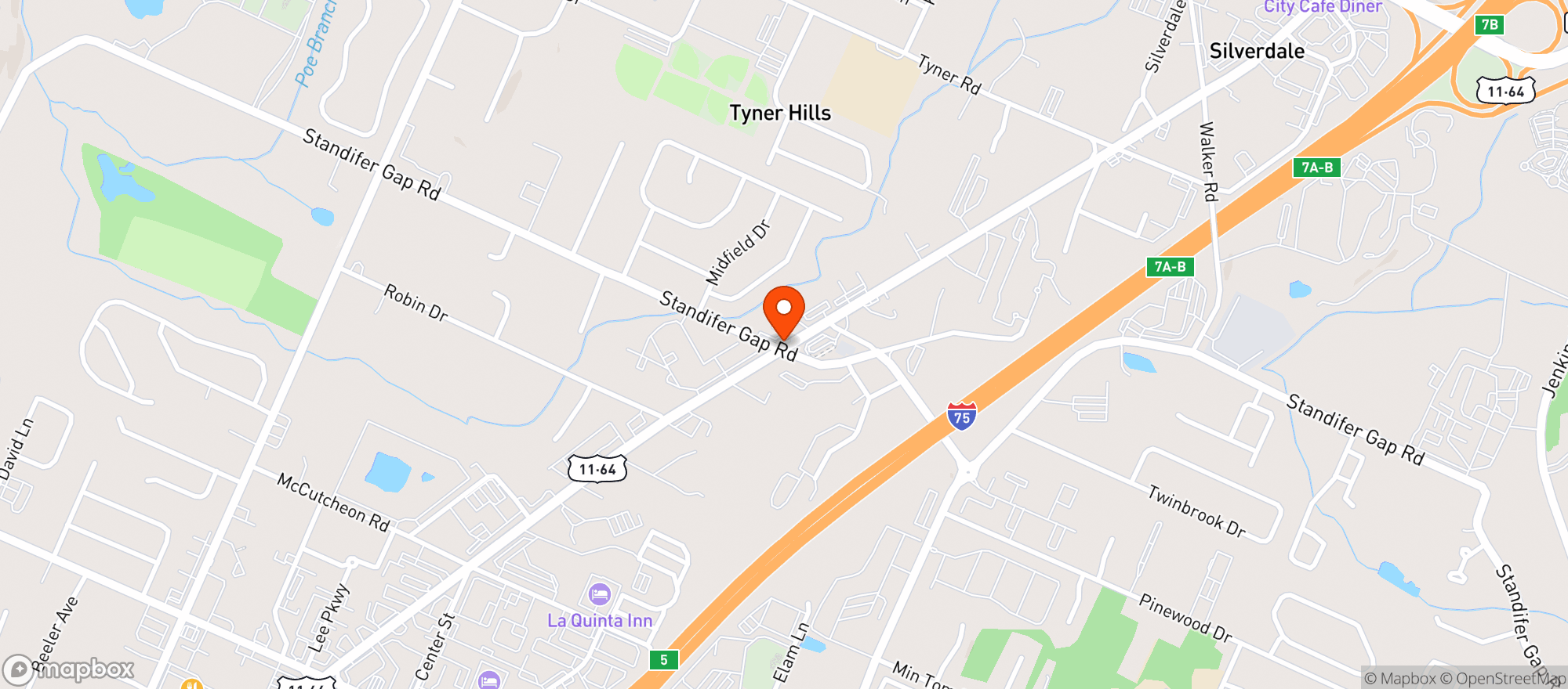 Map showing Mary Jane Corner