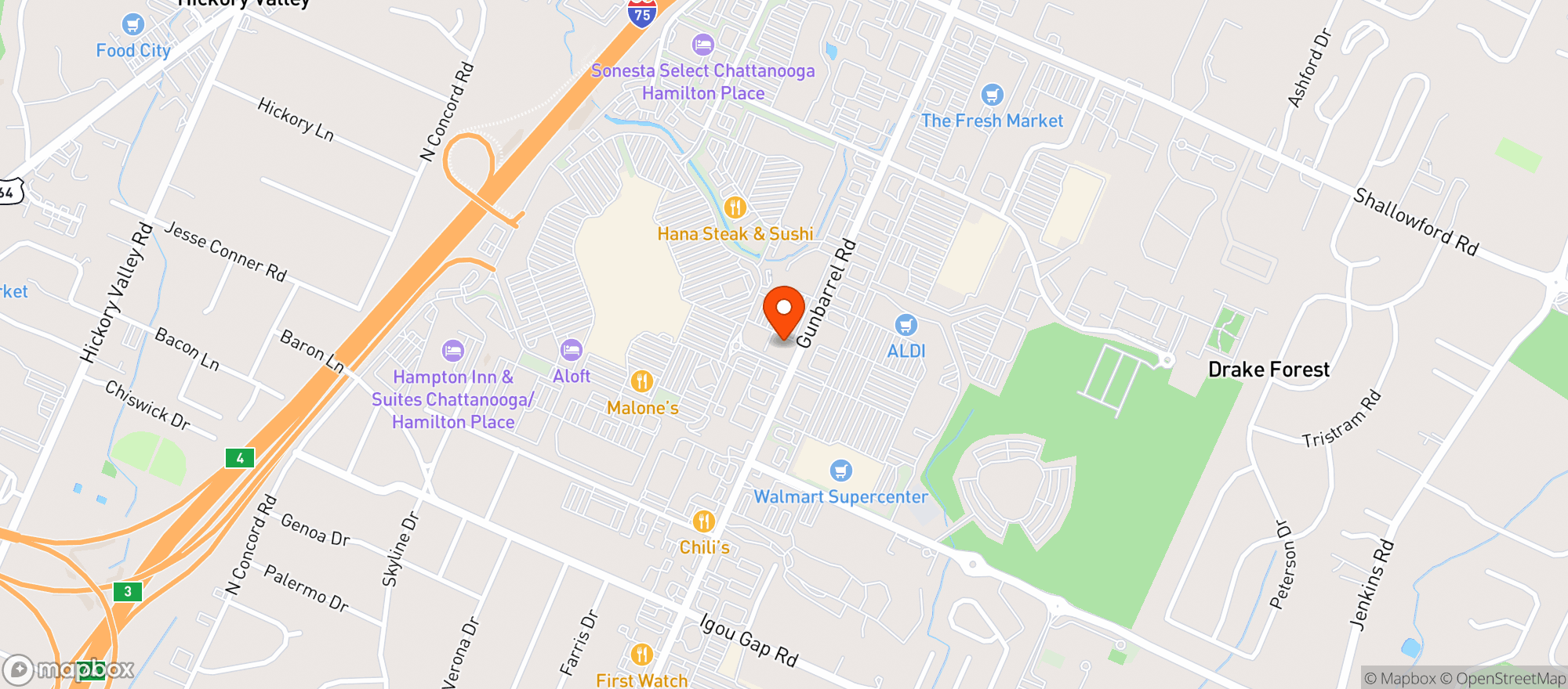 Map showing Trader Joe'S #787 Chattanooga