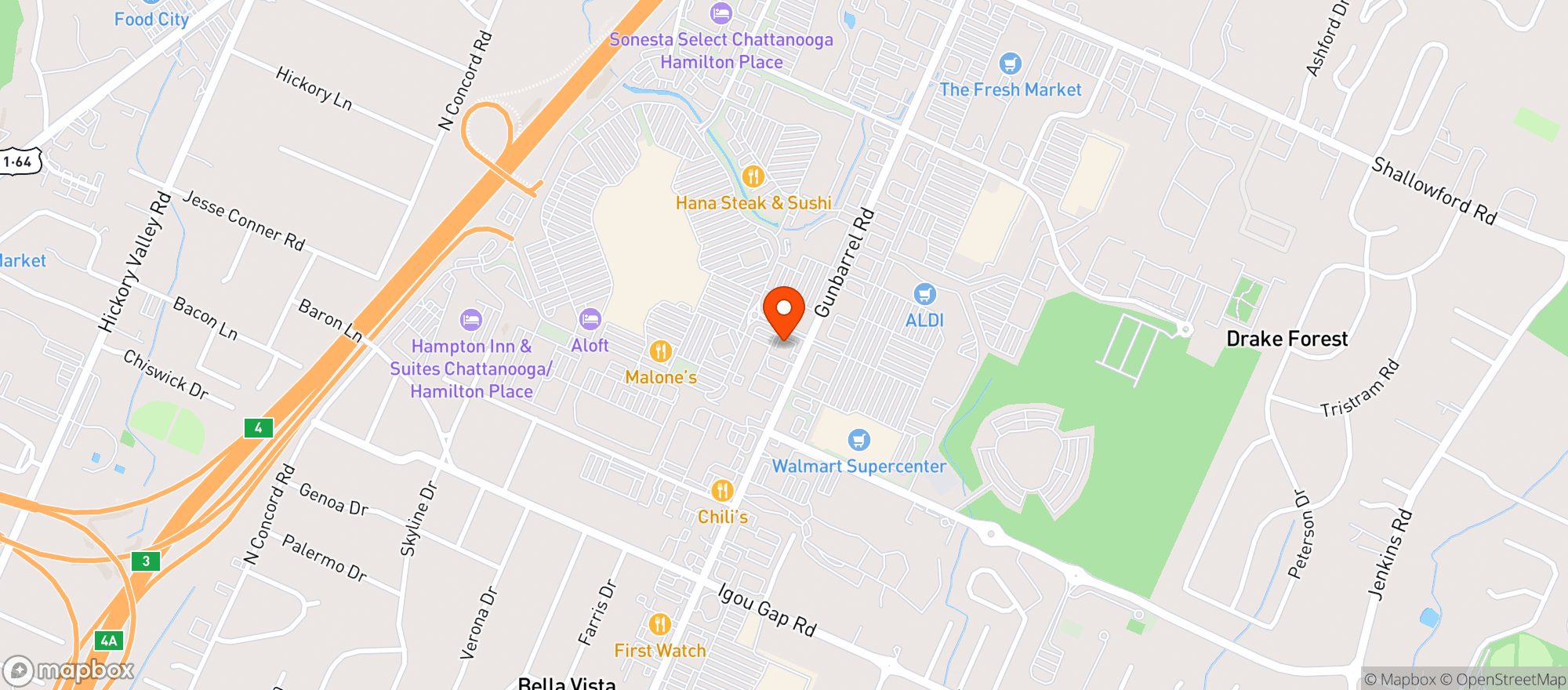 Map showing Vitamin Shoppe - Chattanooga