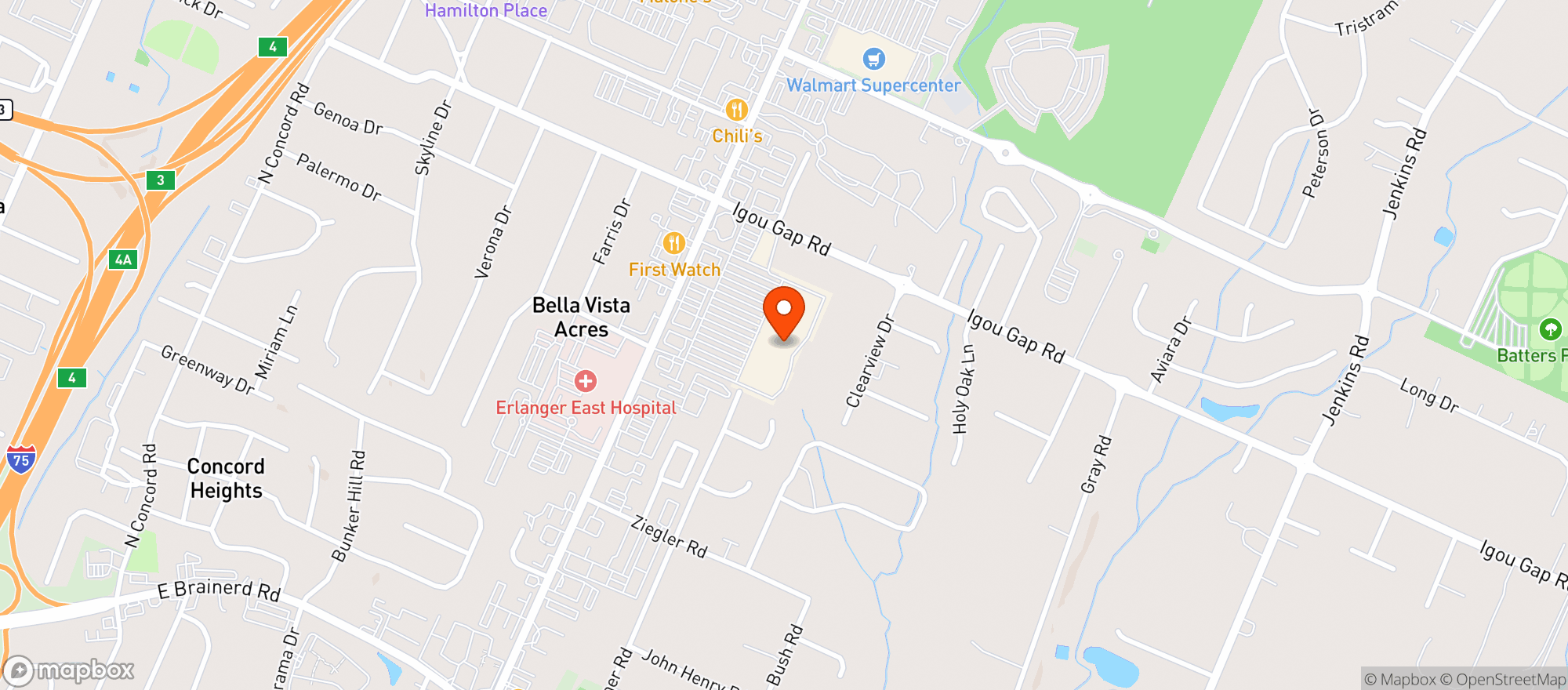Map showing Whole Foods (Gunbarrel Rd)