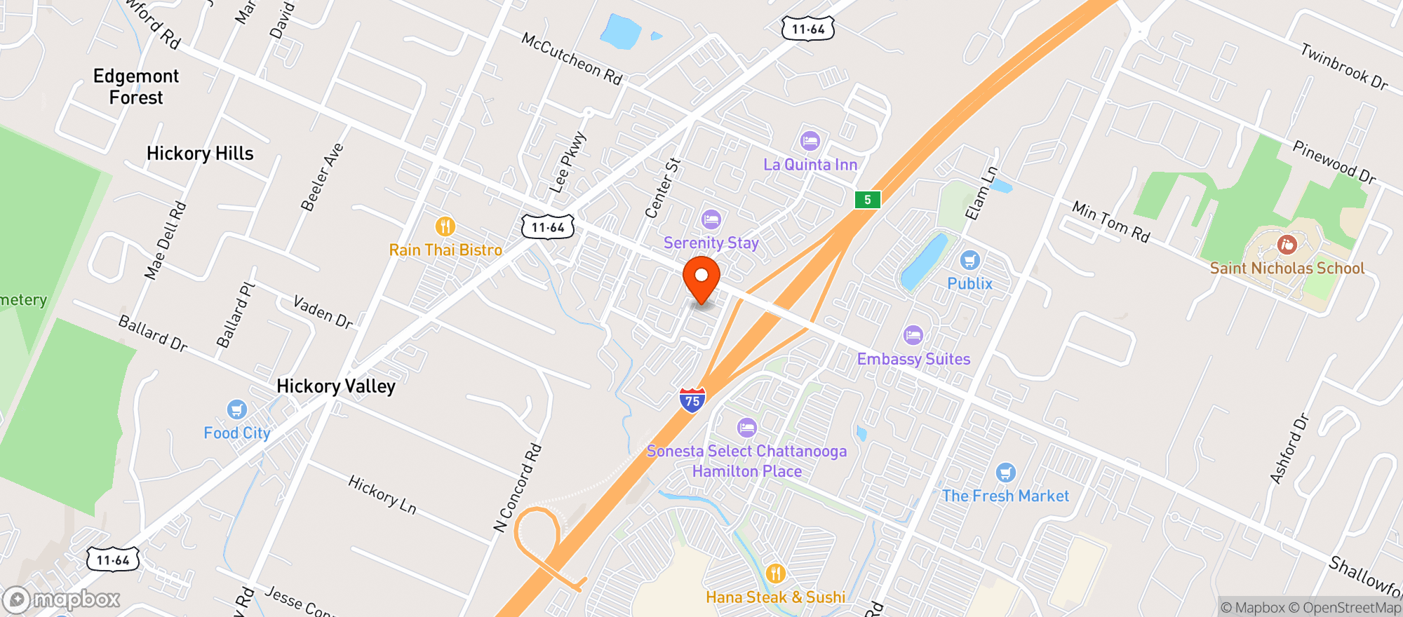 Map showing Ronnie's Wine & Spirits