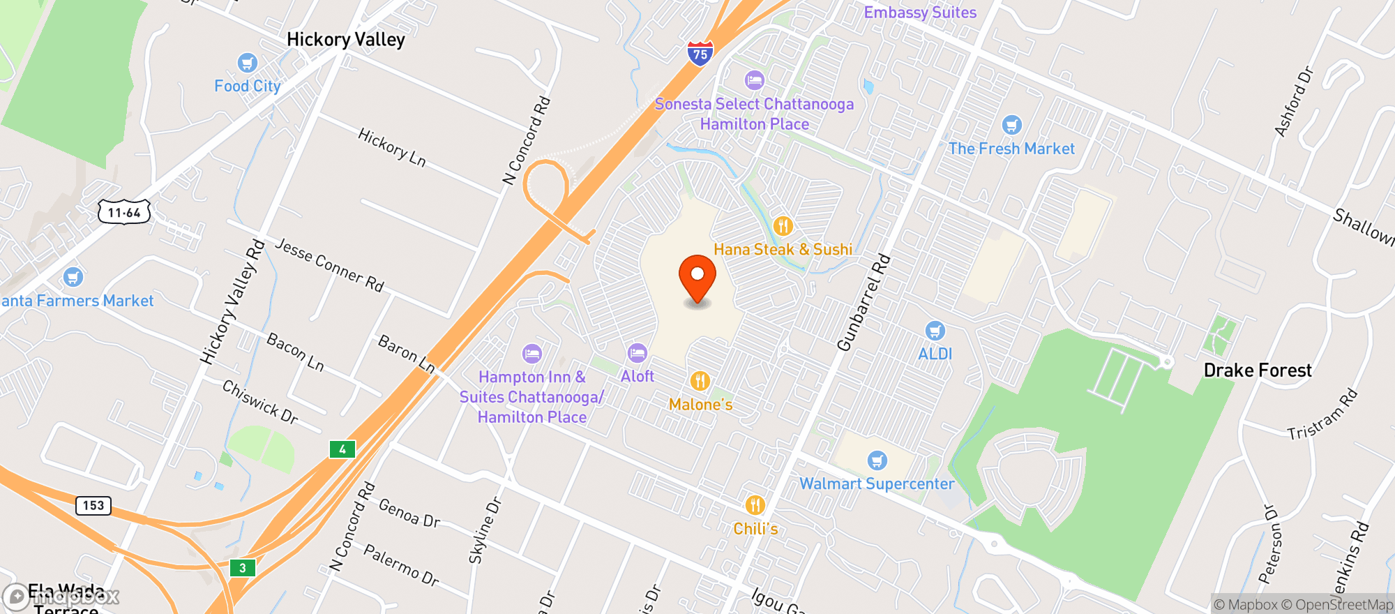 Map showing Gnc