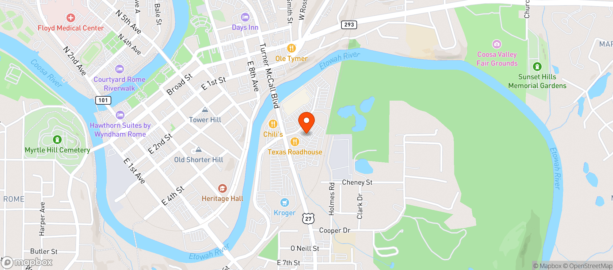 Map showing Mega Beverage