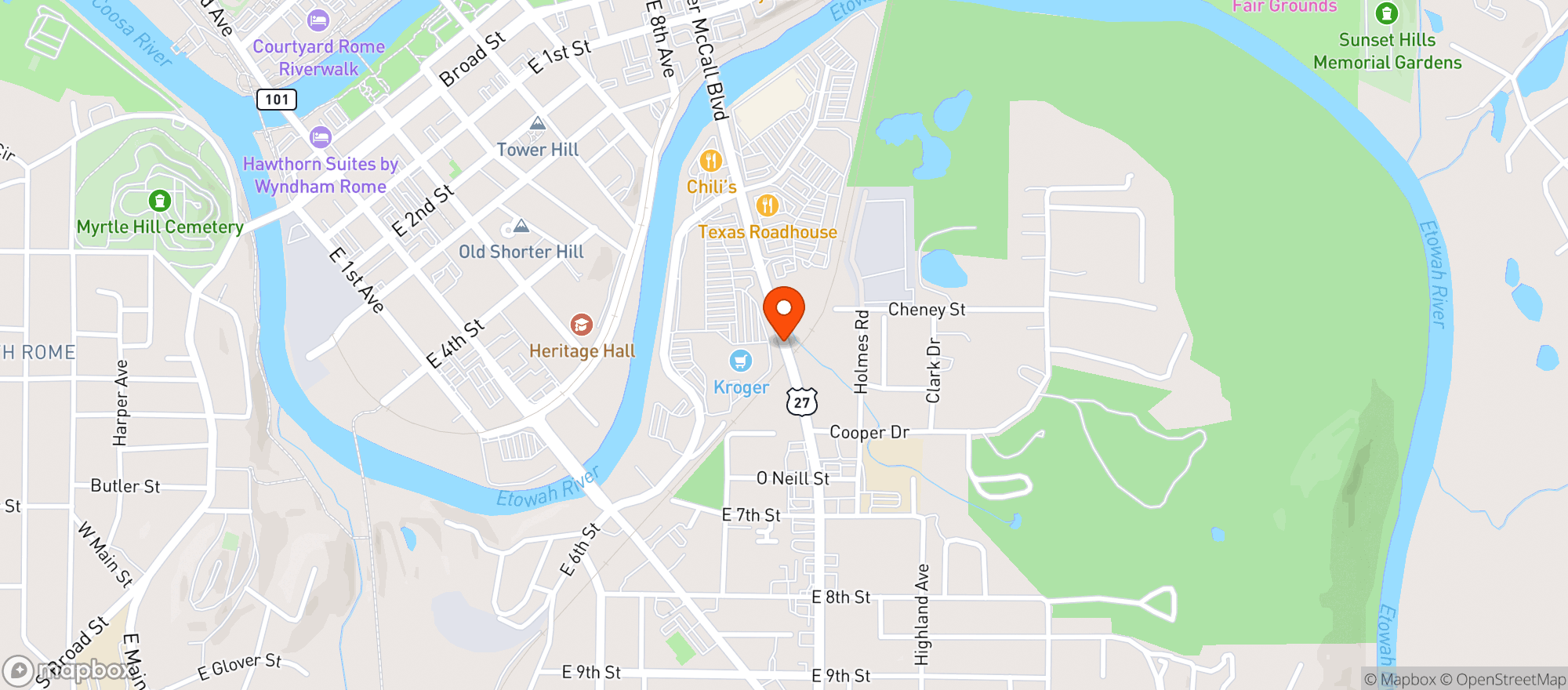 Map showing Kroger Store