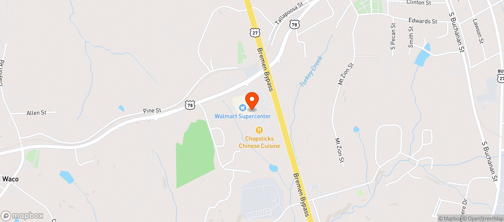 Map showing Walmart Supercenter