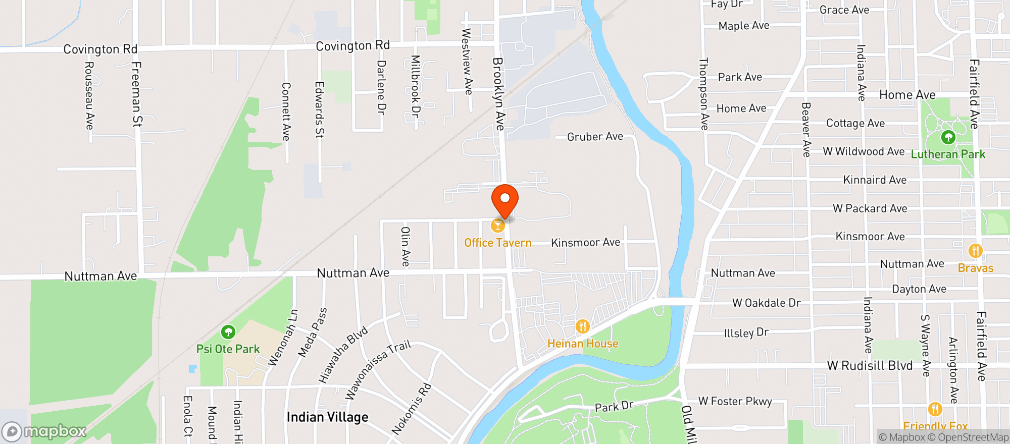 Map showing Office Tavern
