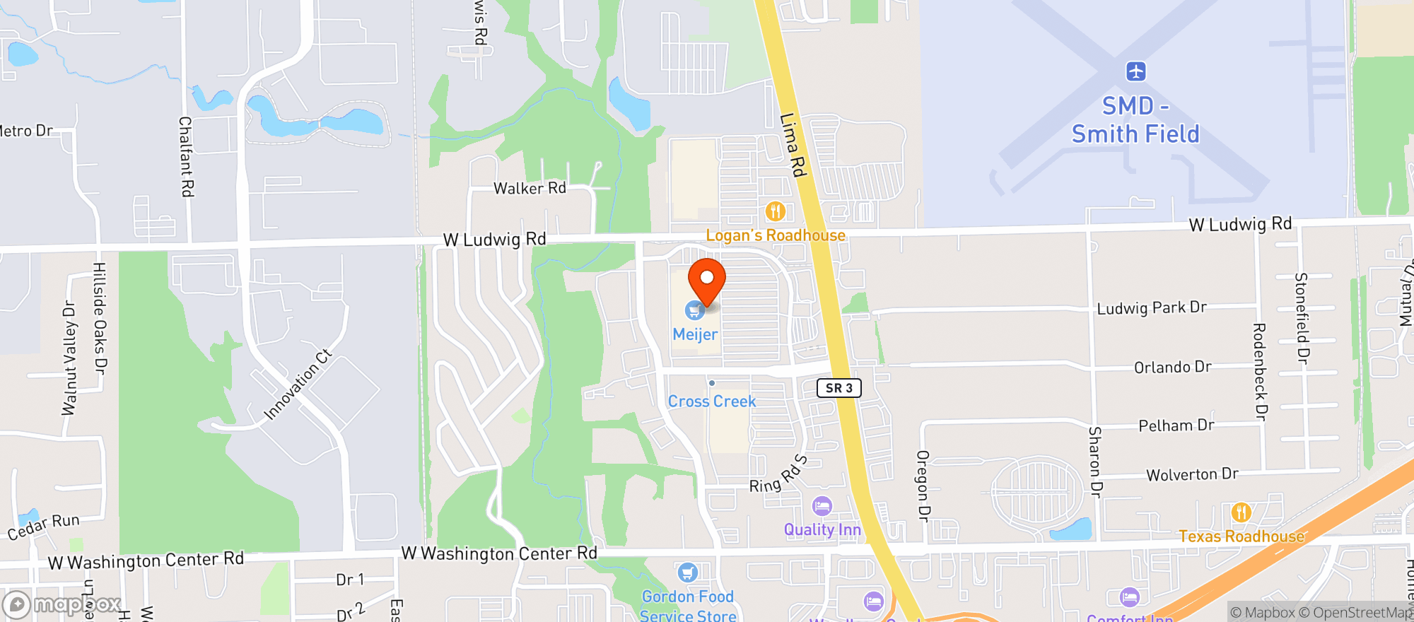 Map showing Meijer