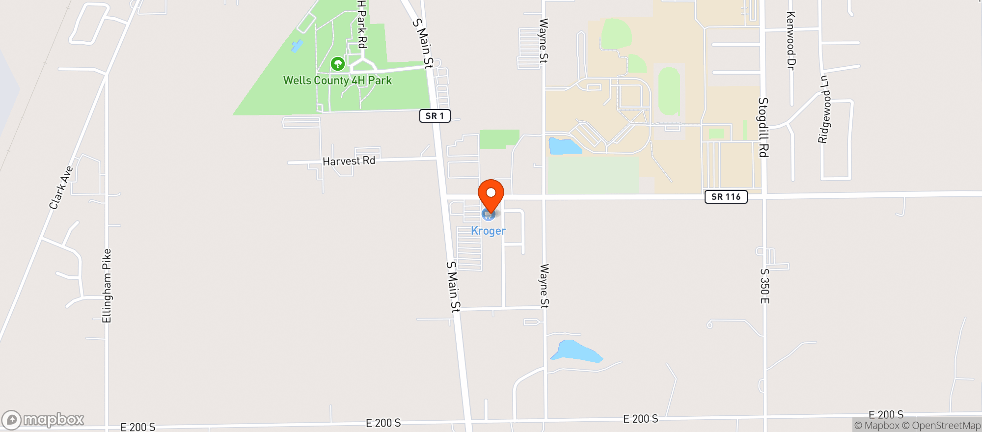 Map showing Kroger