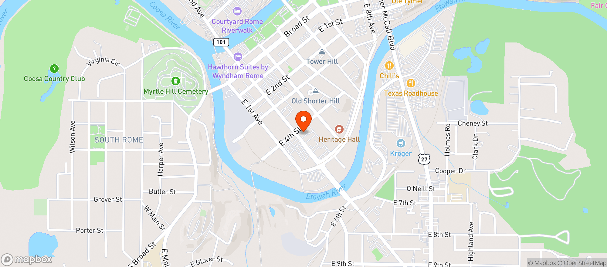 Map showing Market On 2nd