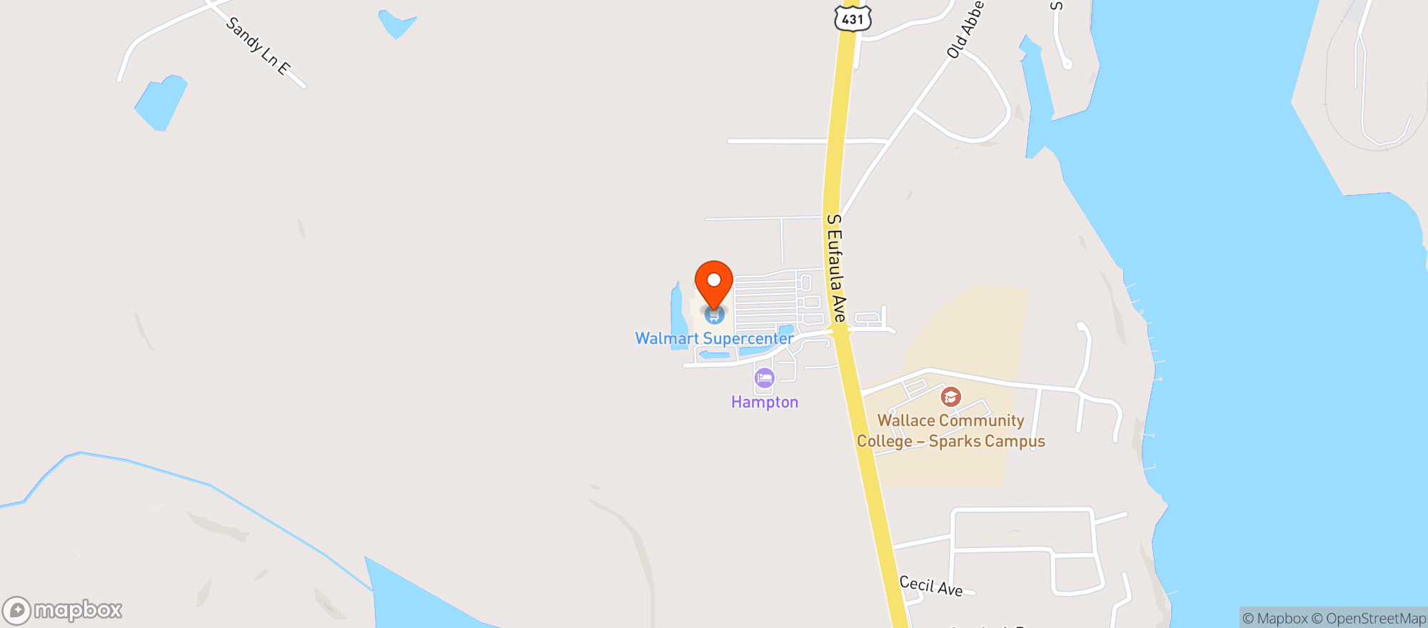 Map showing Walmart Supercenter
