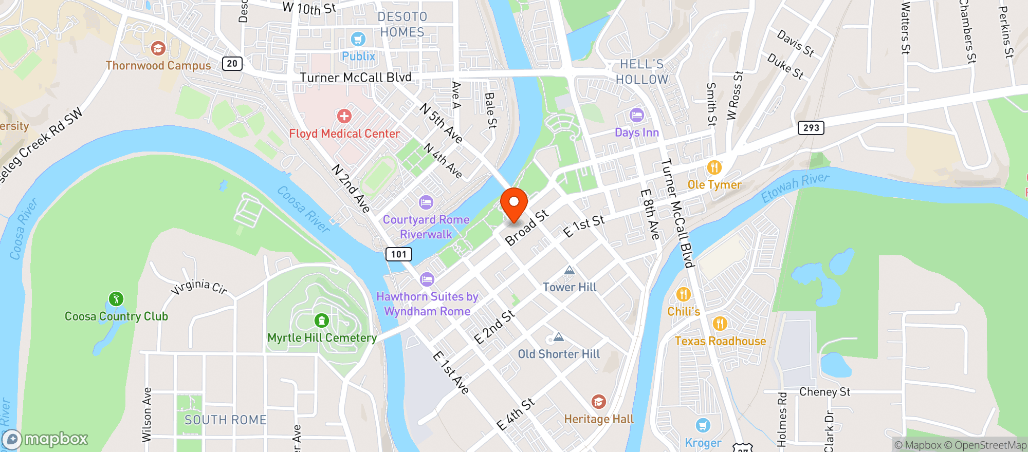 Map showing La Scala