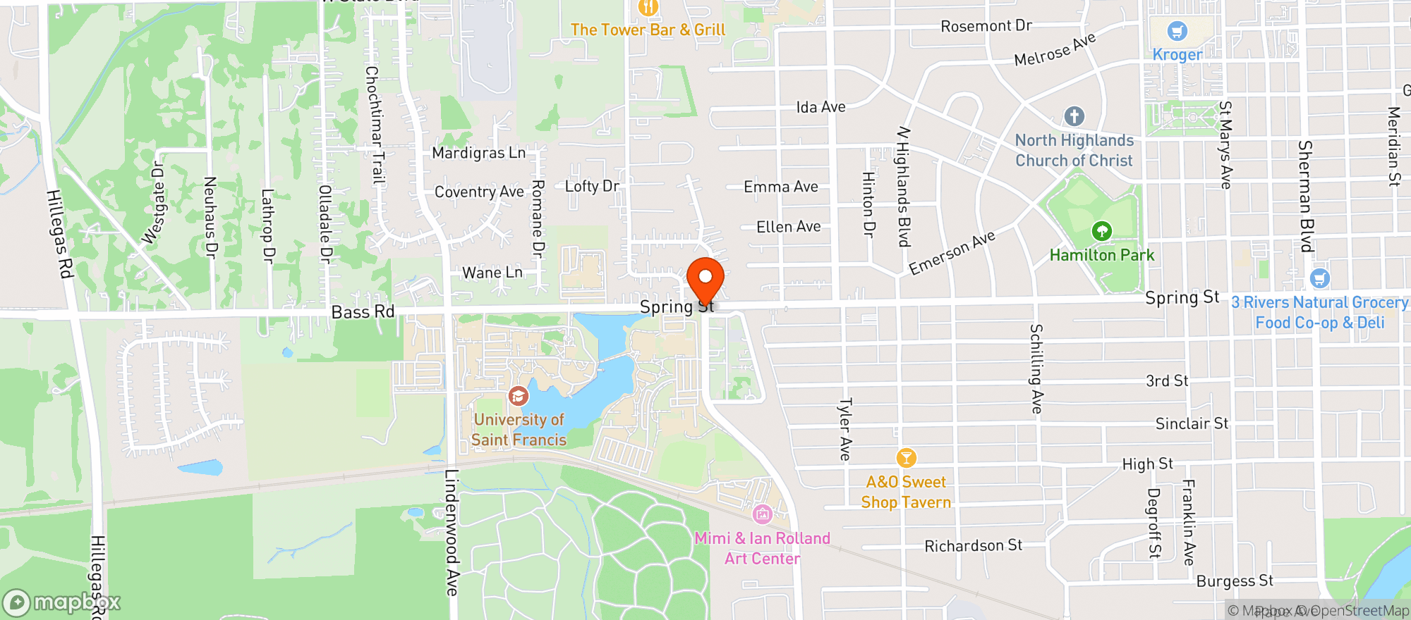 Map showing Deer Park Lodge