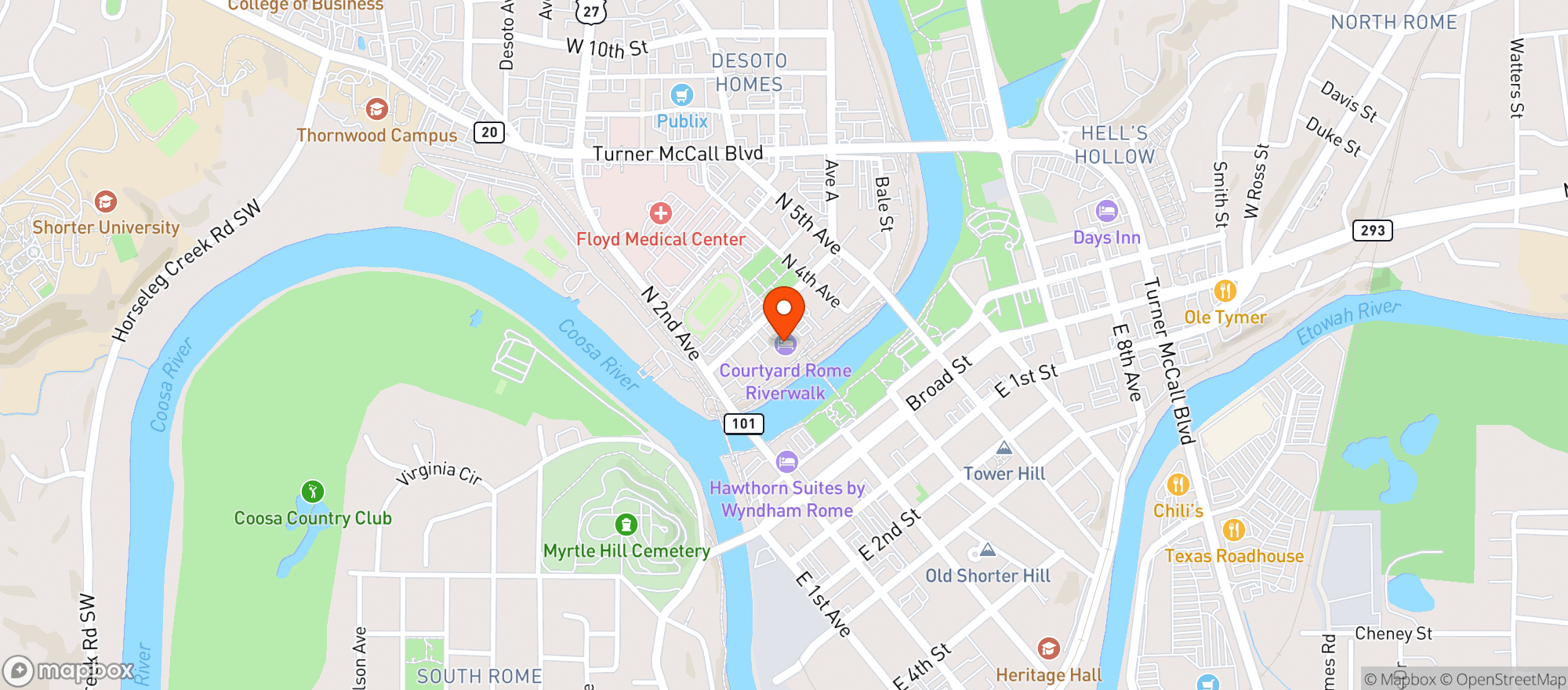 Map showing Courtyard By Marriott