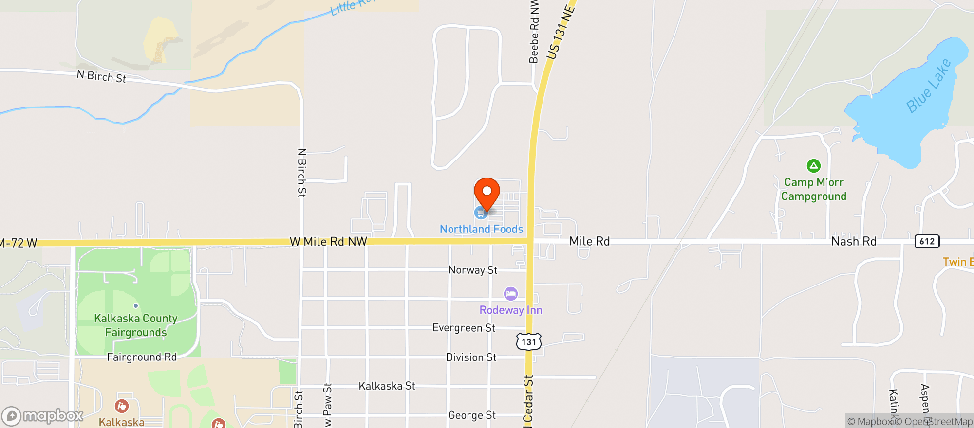 Map showing Olswell Cannabis Co. - Kalkaska