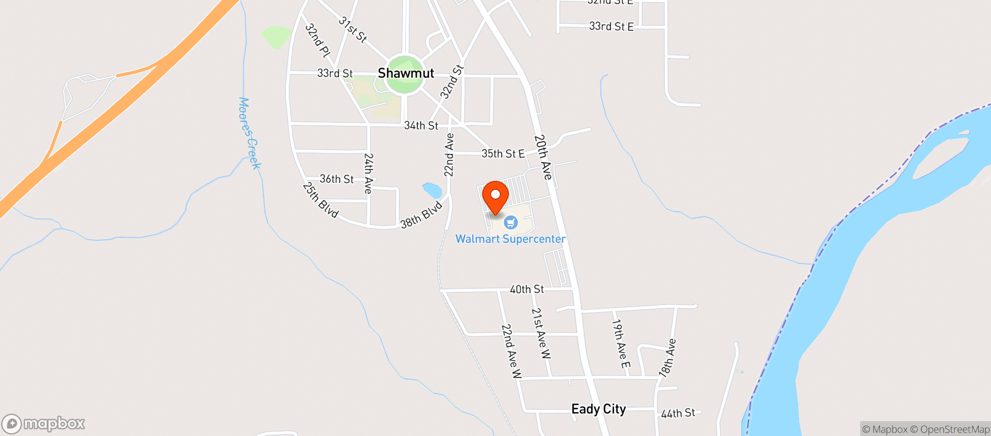 Map showing Walmart Supercenter #733