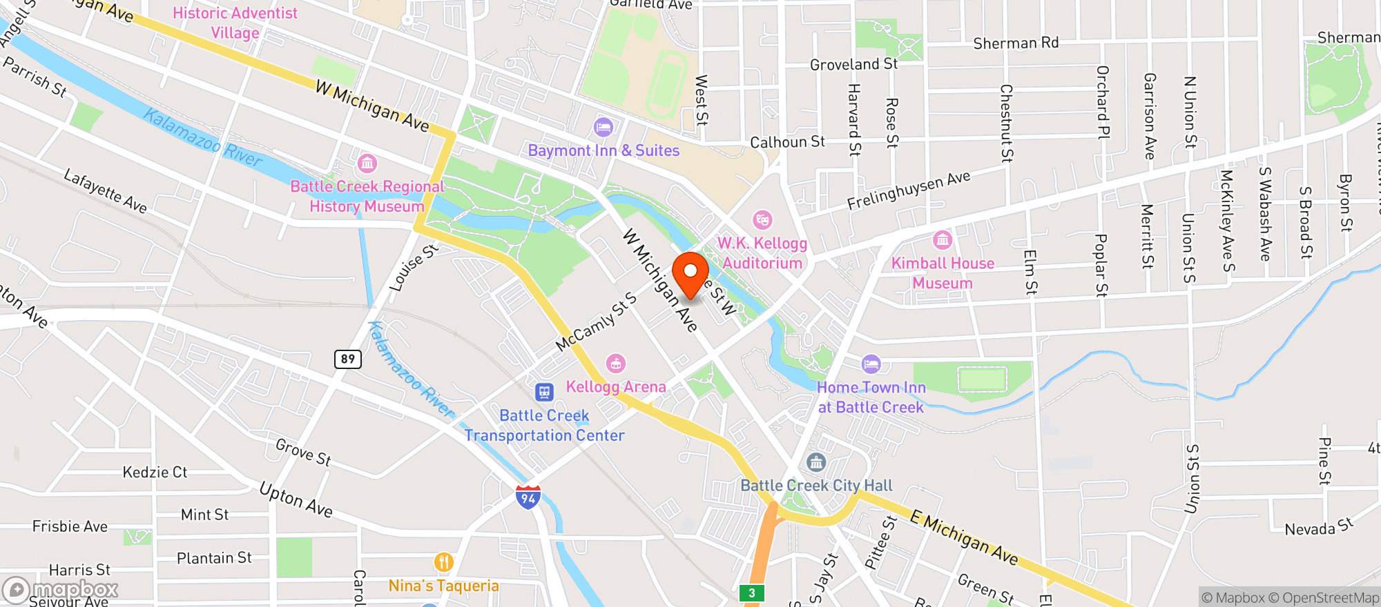 Map showing Griffin Grill & Pub