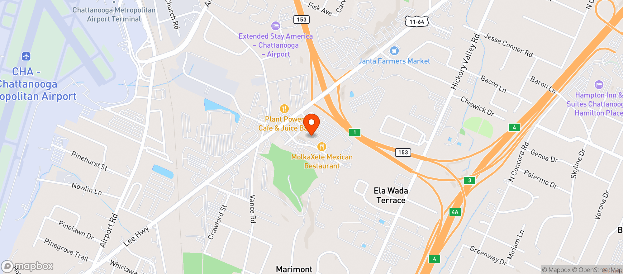 Map showing Discount (Chattanooga)