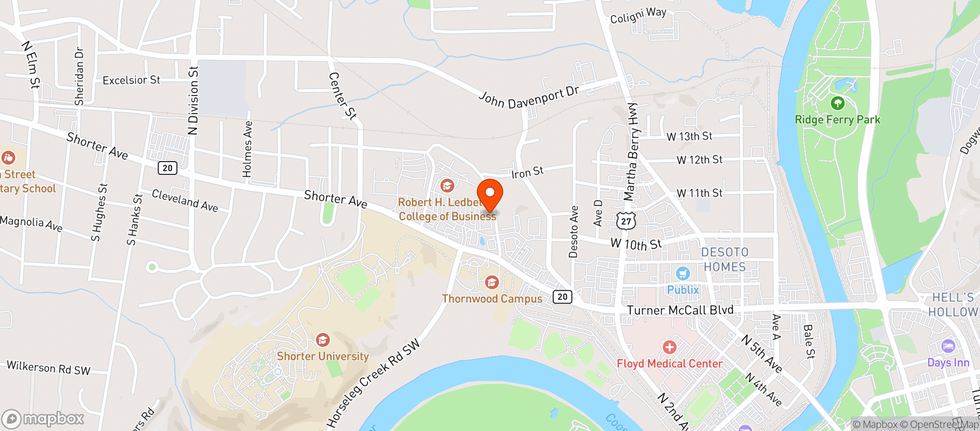 Map showing Your CBD Store Rome GA