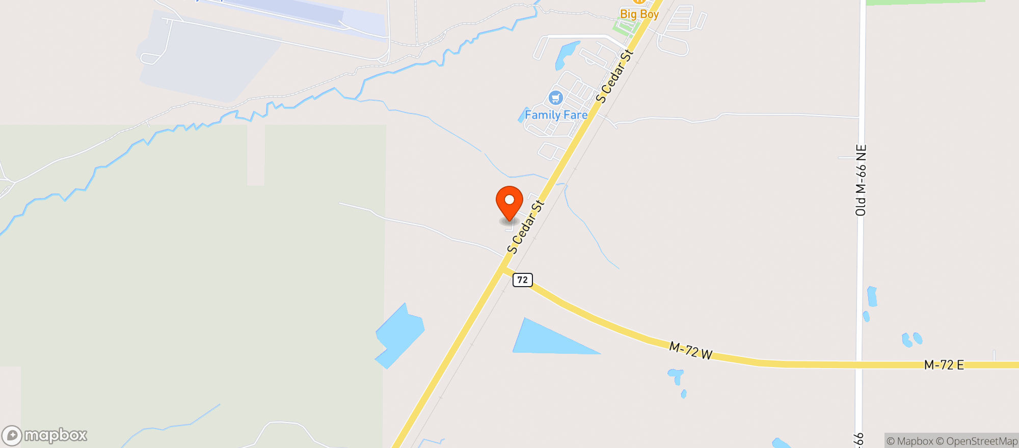 Map showing Lume - Kalkaska