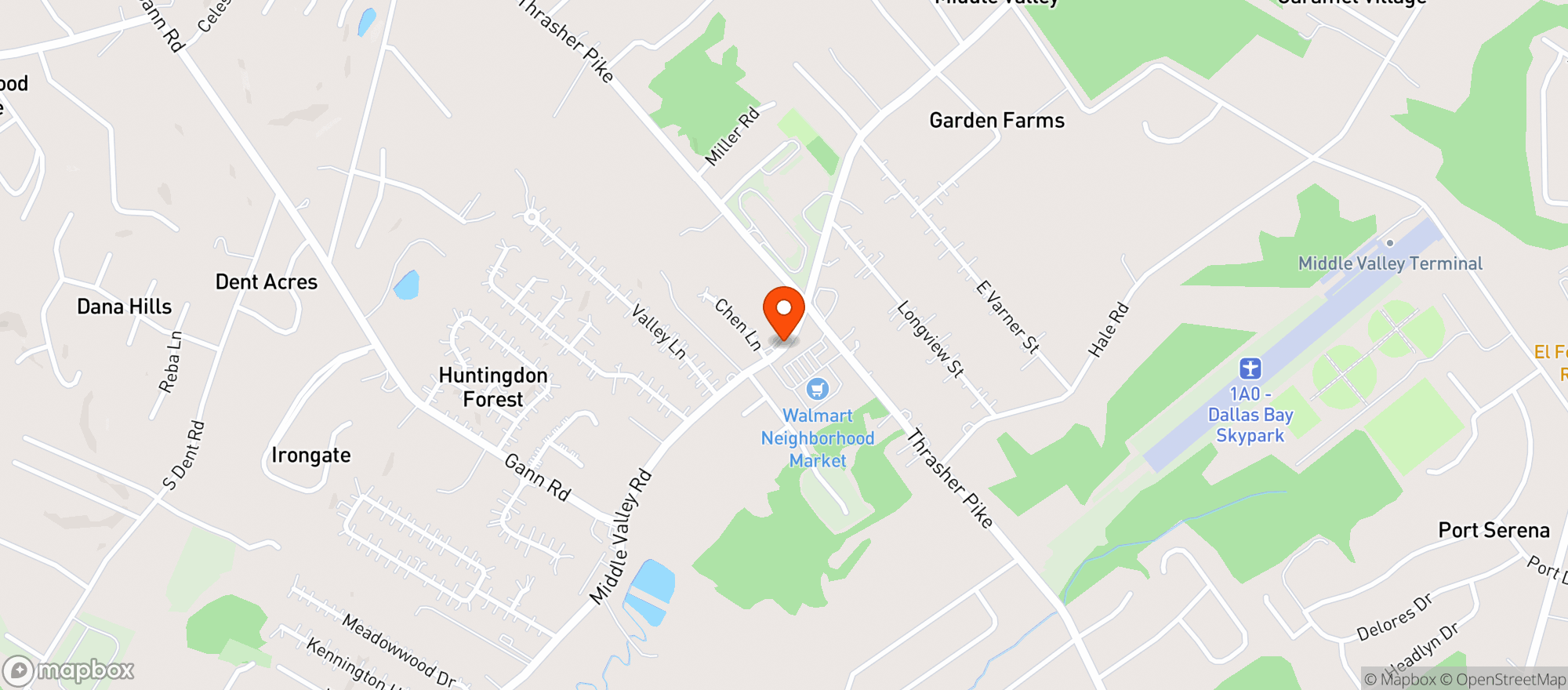 Map showing Walmart Neighborhood Mkt