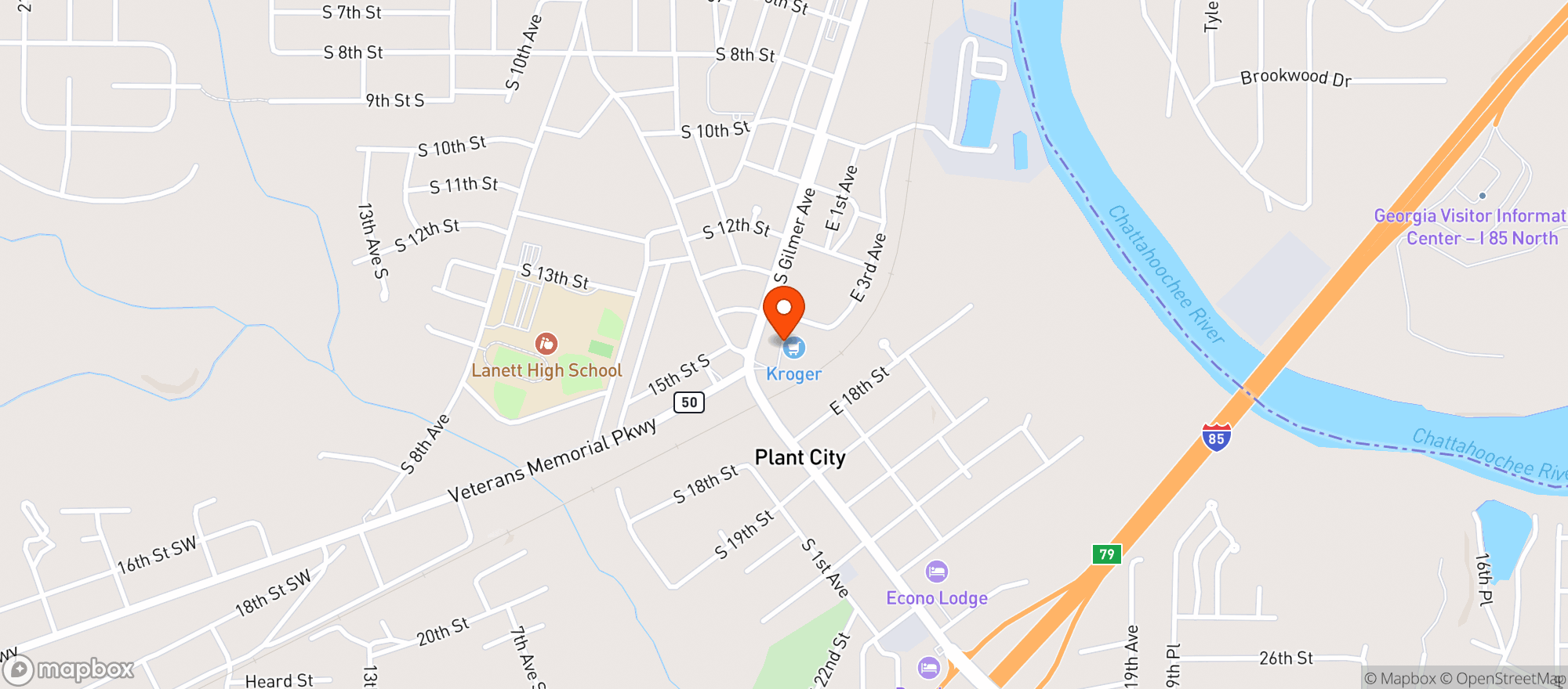 Map showing Kroger