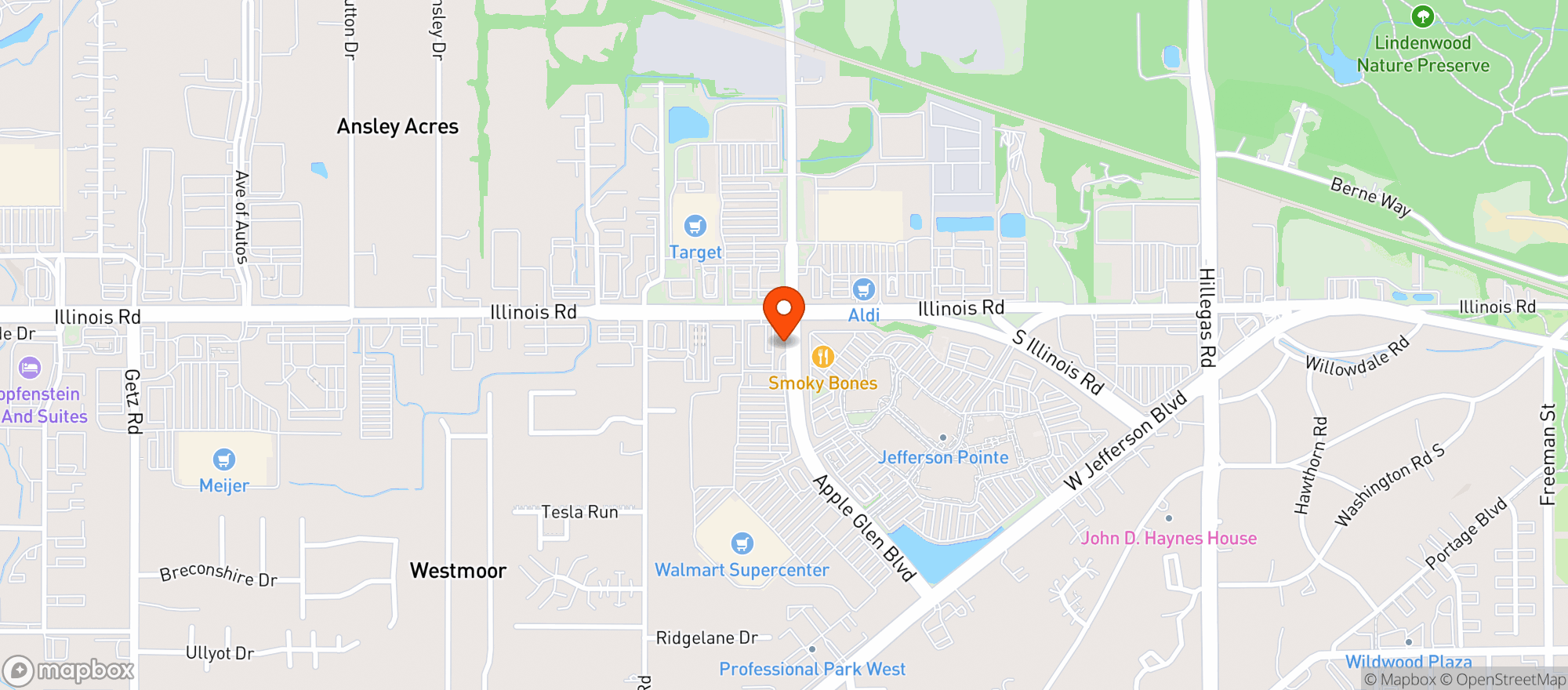 Map showing Vitamin Shoppe - Fort Wayne