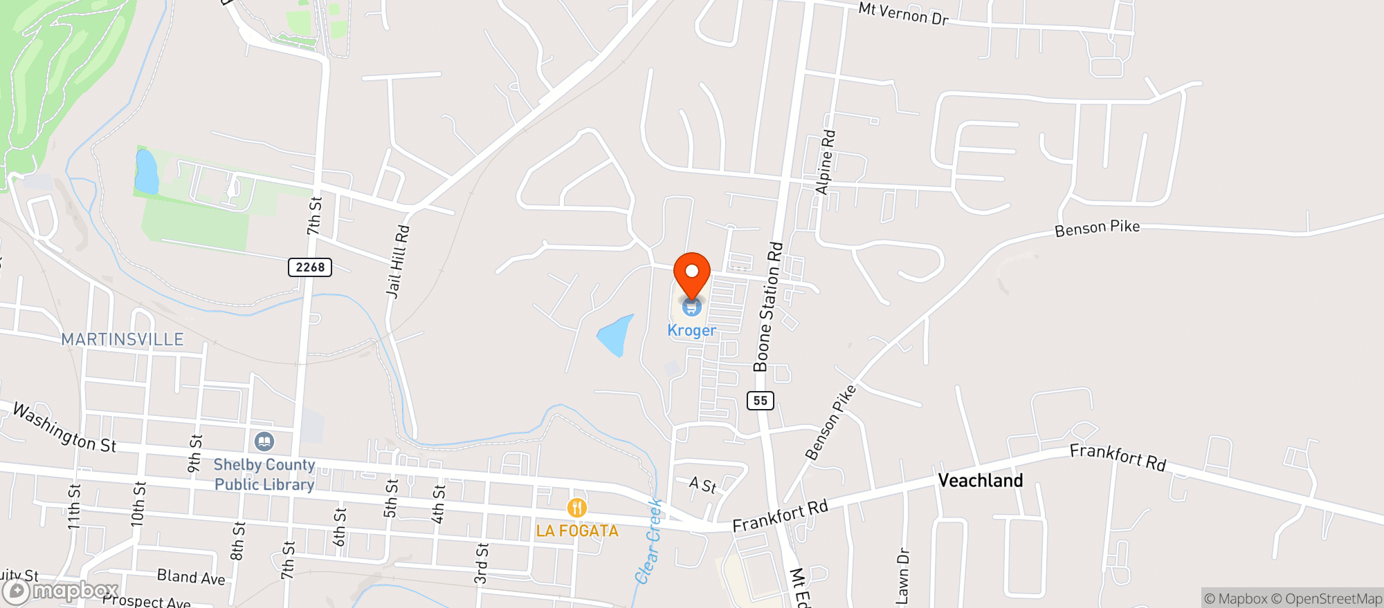 Map showing Kroger