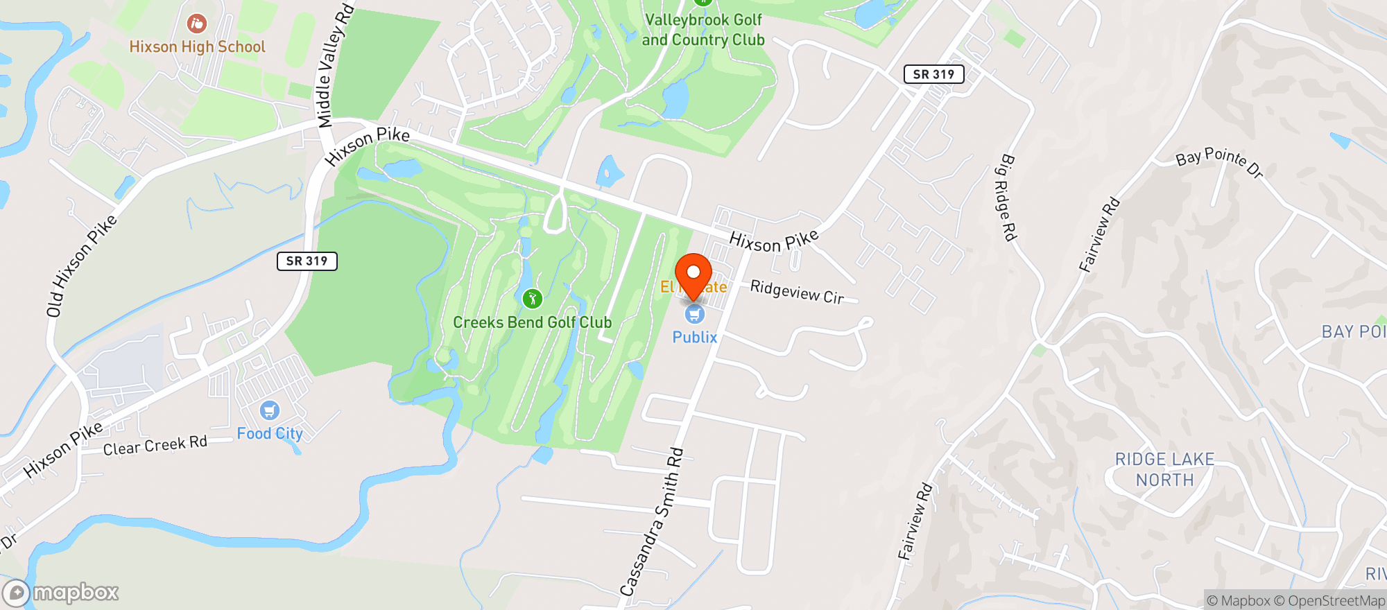 Map showing Publix