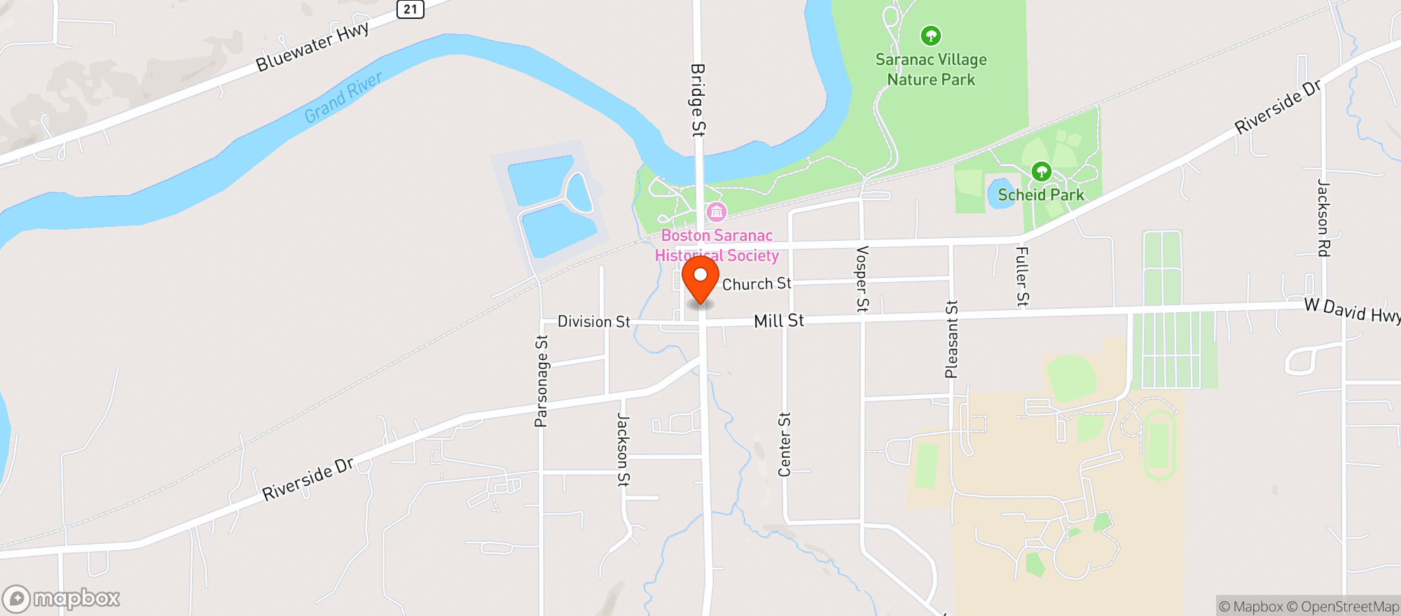 Map showing Saranac Party Store