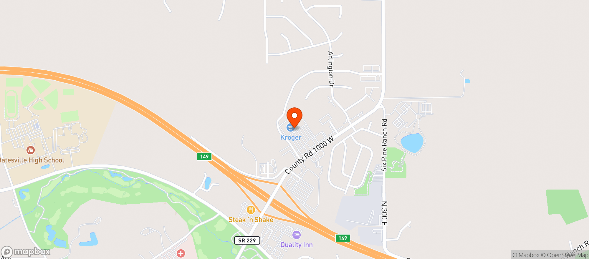 Map showing Kroger