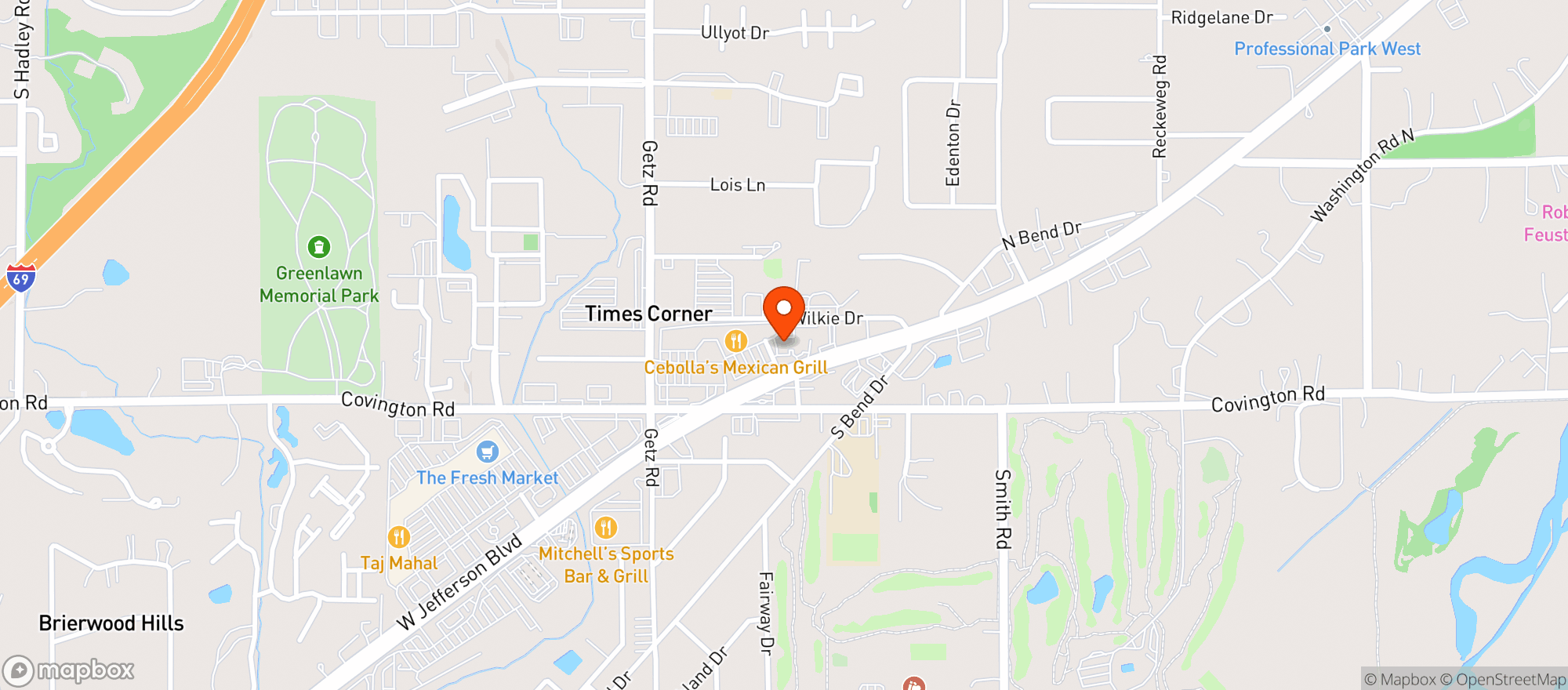 Map showing Back To Basics The CBD Store Fort Wayne II