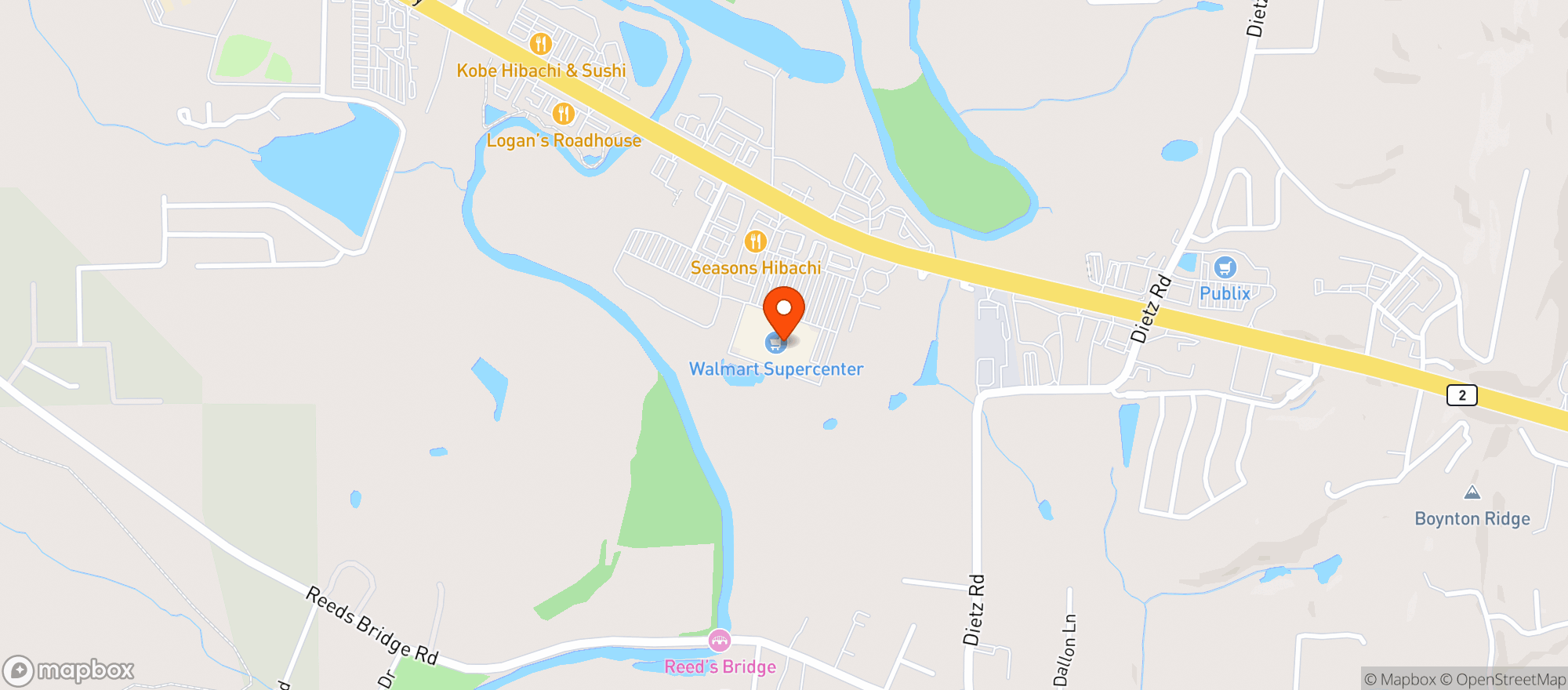 Map showing Walmart Supercenter