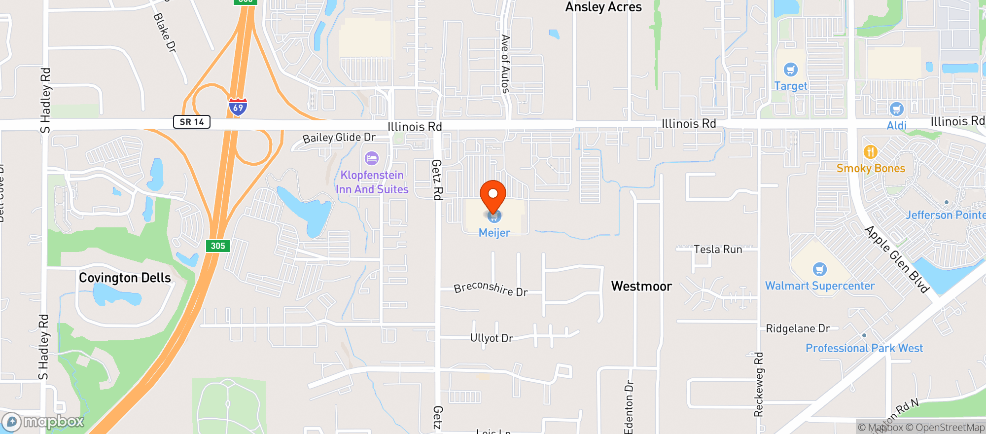 Map showing Meijer