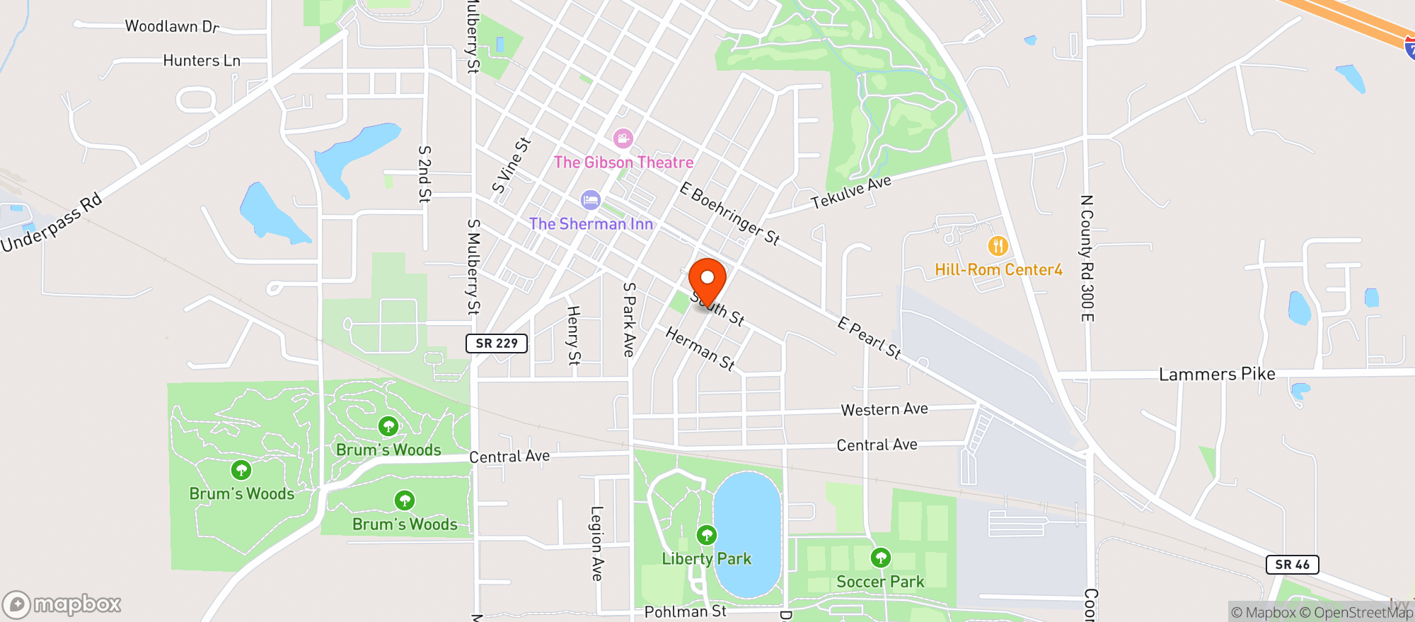 Map showing Harmeyers Super Market